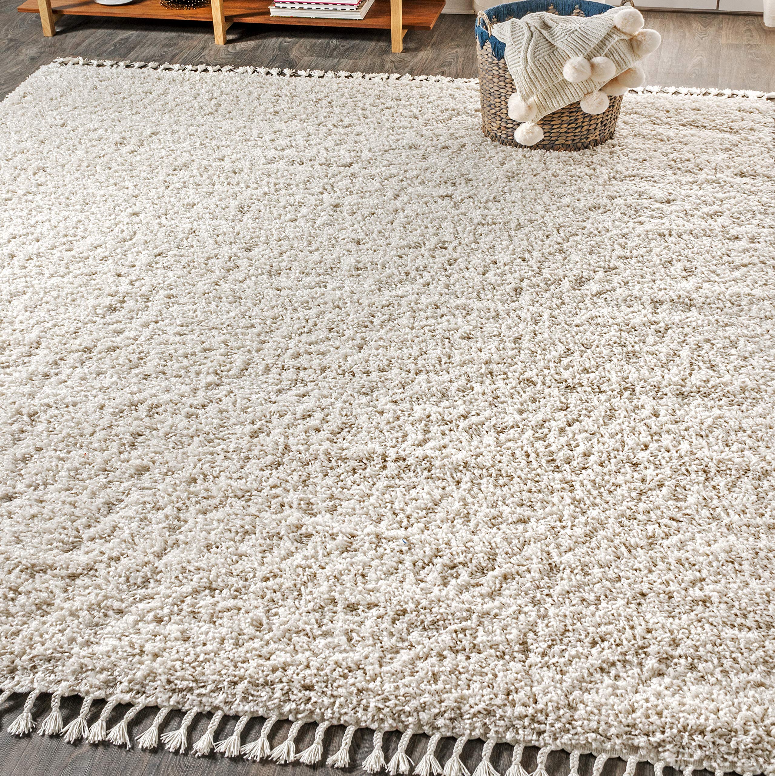 JONATHAN Y MCR100D-3 Mercer Shag Plush Tassel Indoor Area-Rug Bohemian Modern Contemporary Solid Easy-Cleaning Bedroom Kitchen L