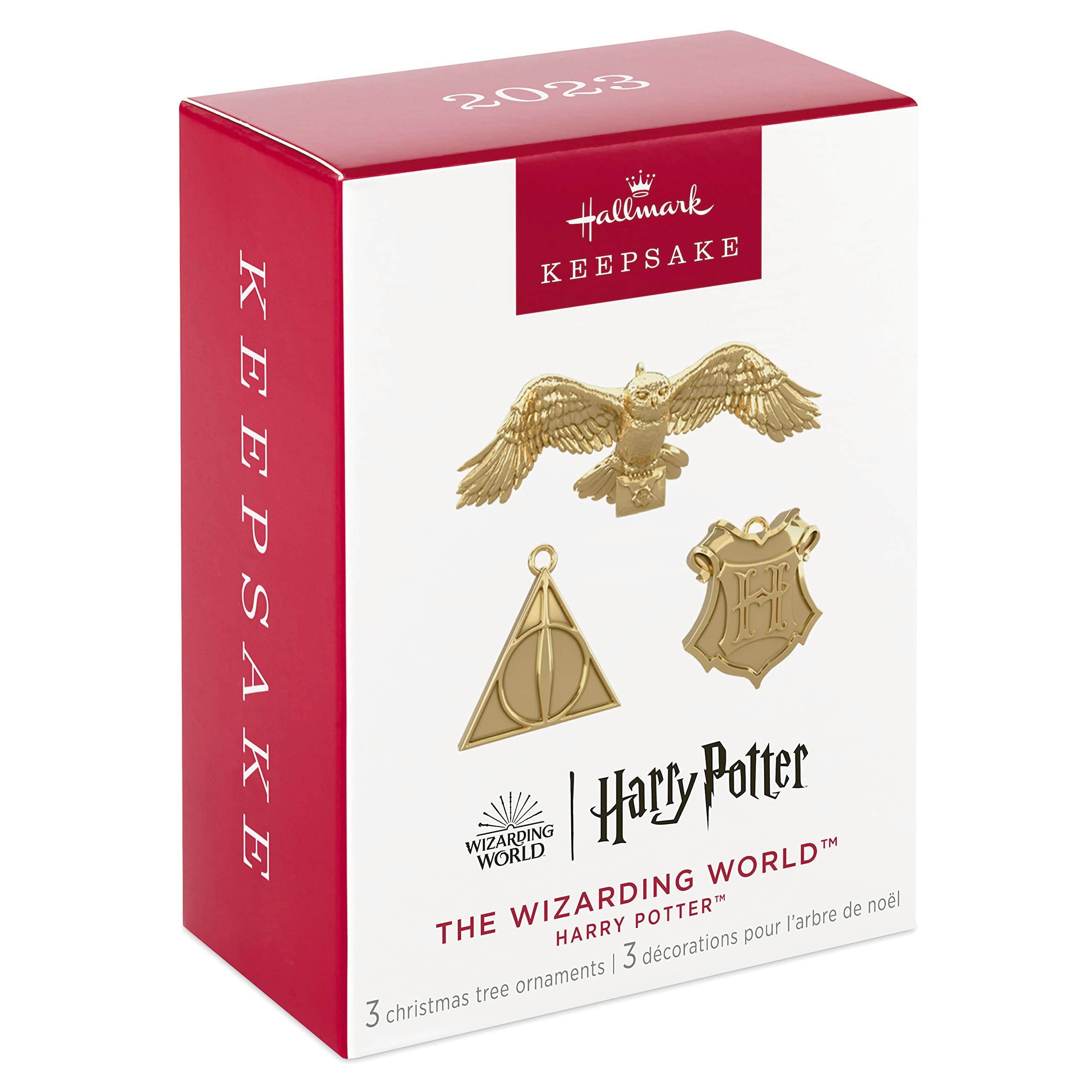 Hallmark Keepsake Miniature Christmas Ornaments 2023, Harry Potter The Wizarding World Metal, Mini Set of 3, Gifts for Harry Pot