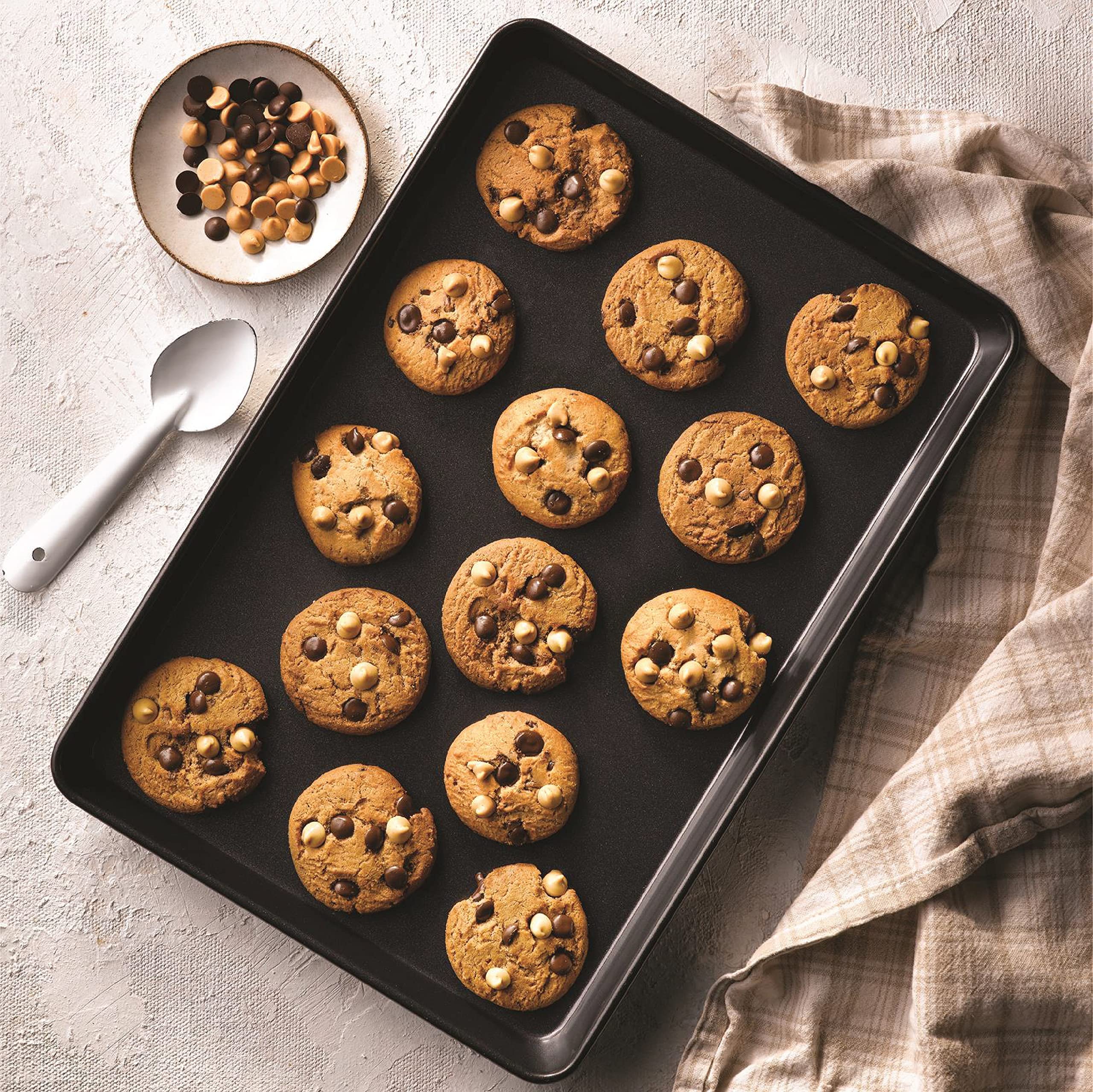 Baker's Secret Nonstick Cookie Sheet 13"x9", Carbon Steel, Dark Gray, Model BS10073-S, Advanced Bakeware Baking Accessories