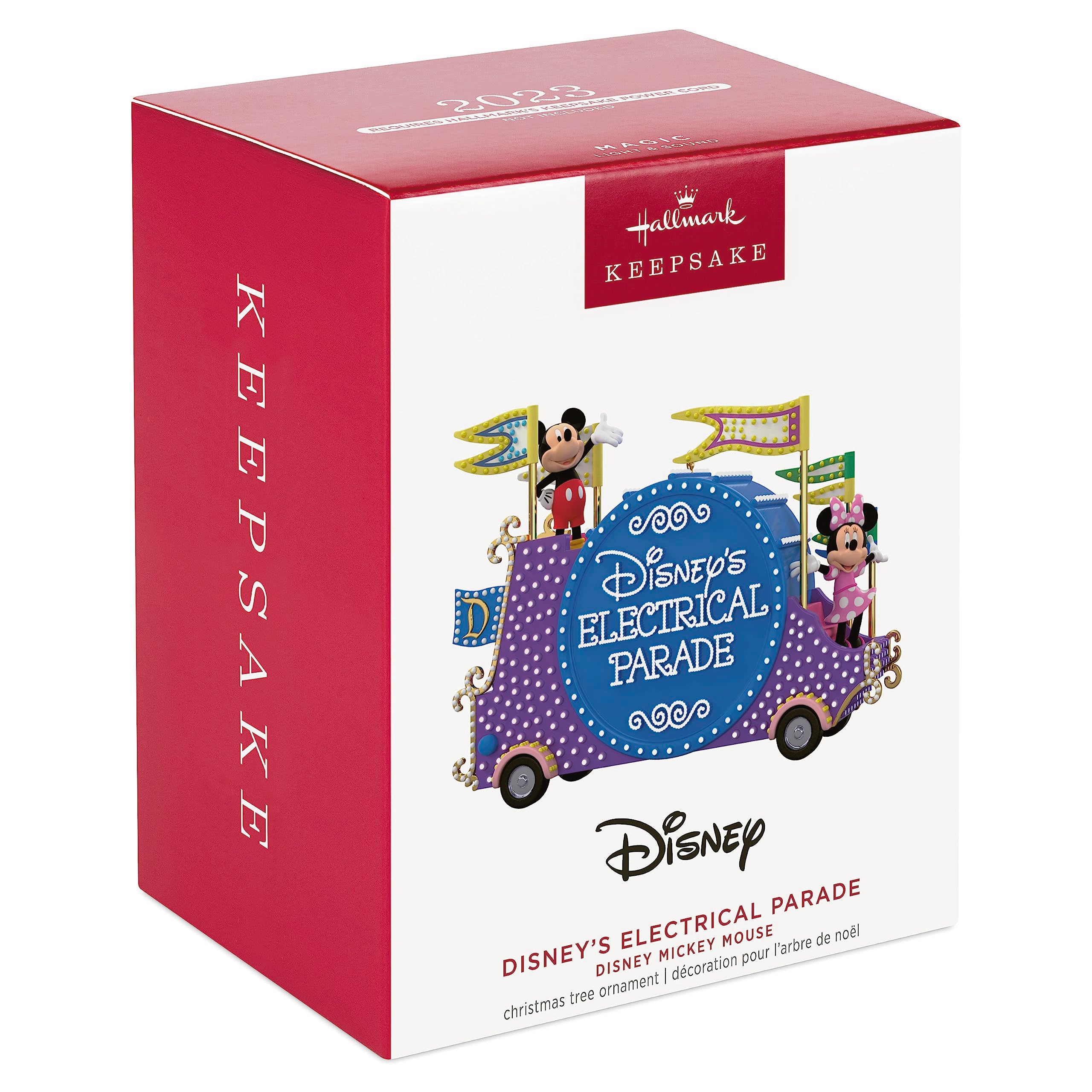 Hallmark Keepsake Christmas Ornament 2023, Disney Mickey Mouse Musical Light, Electrical Parade, Model 2999QXD6729, Plastic