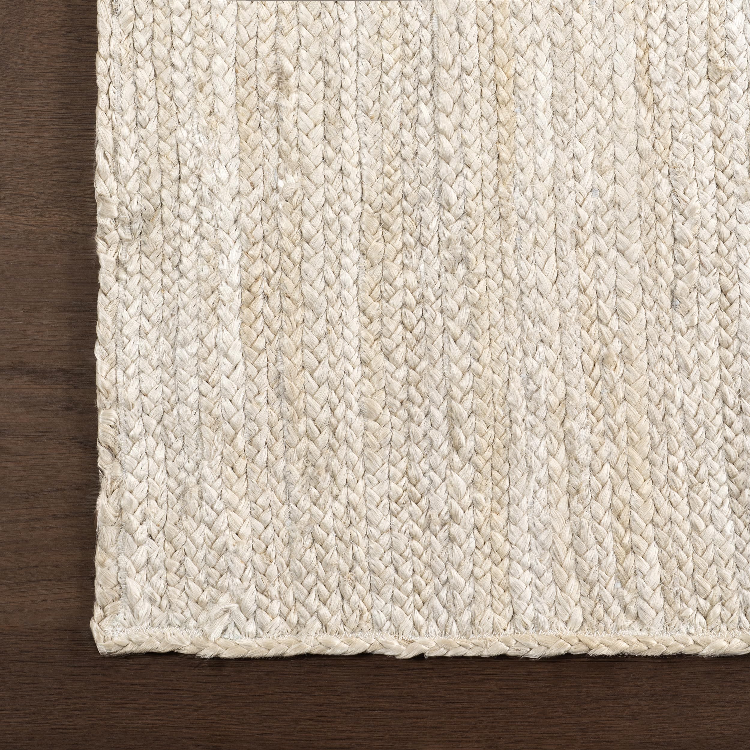 nuLOOM 2x8 Rigo Jute Hand Woven Area Rug, Off White, Solid Farmhouse Design, Natural Fiber, For Bedroom, Living Room, Dining Roo