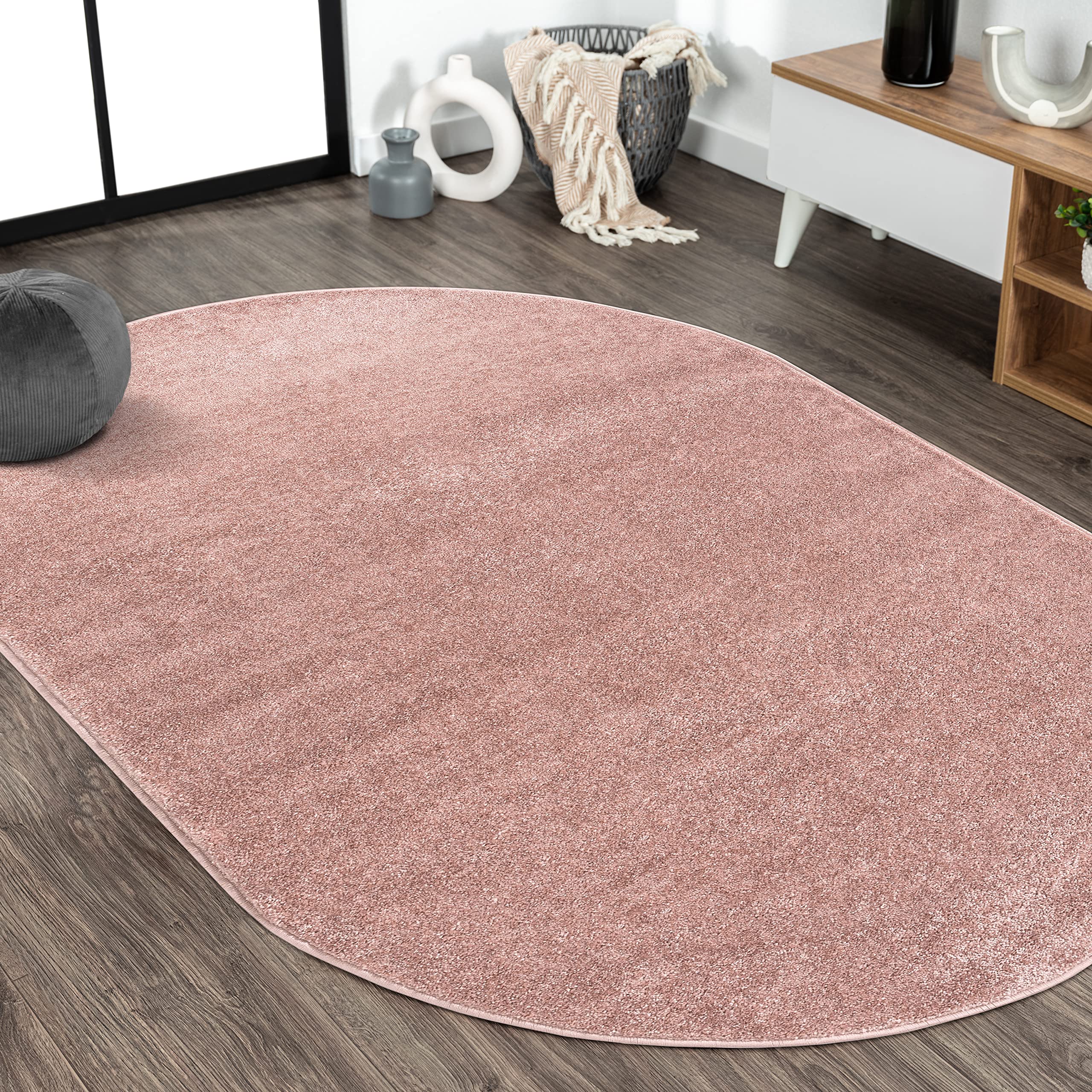 JONATHAN Y SEU100P-5OV Haze Solid Low-Pile Indoor Area Rug, Coastal, Bohemian, Minimalist, Classic, Casual for Bedroom,Kitchen,L
