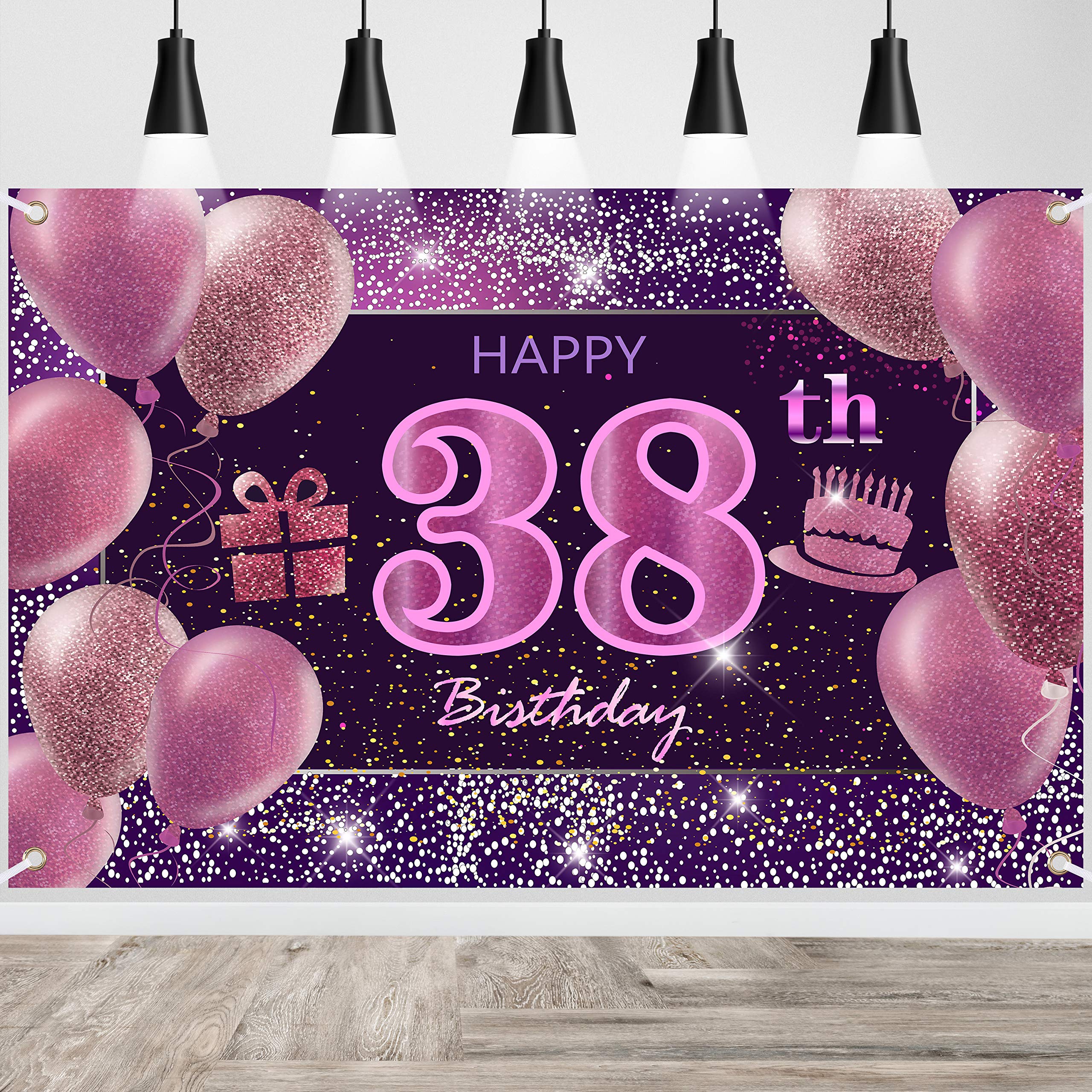 38Th Birthday Decorations For Girls Imisi Happy Birthday Banner Pink Decorations For A Party Birthday Backdrop For Women