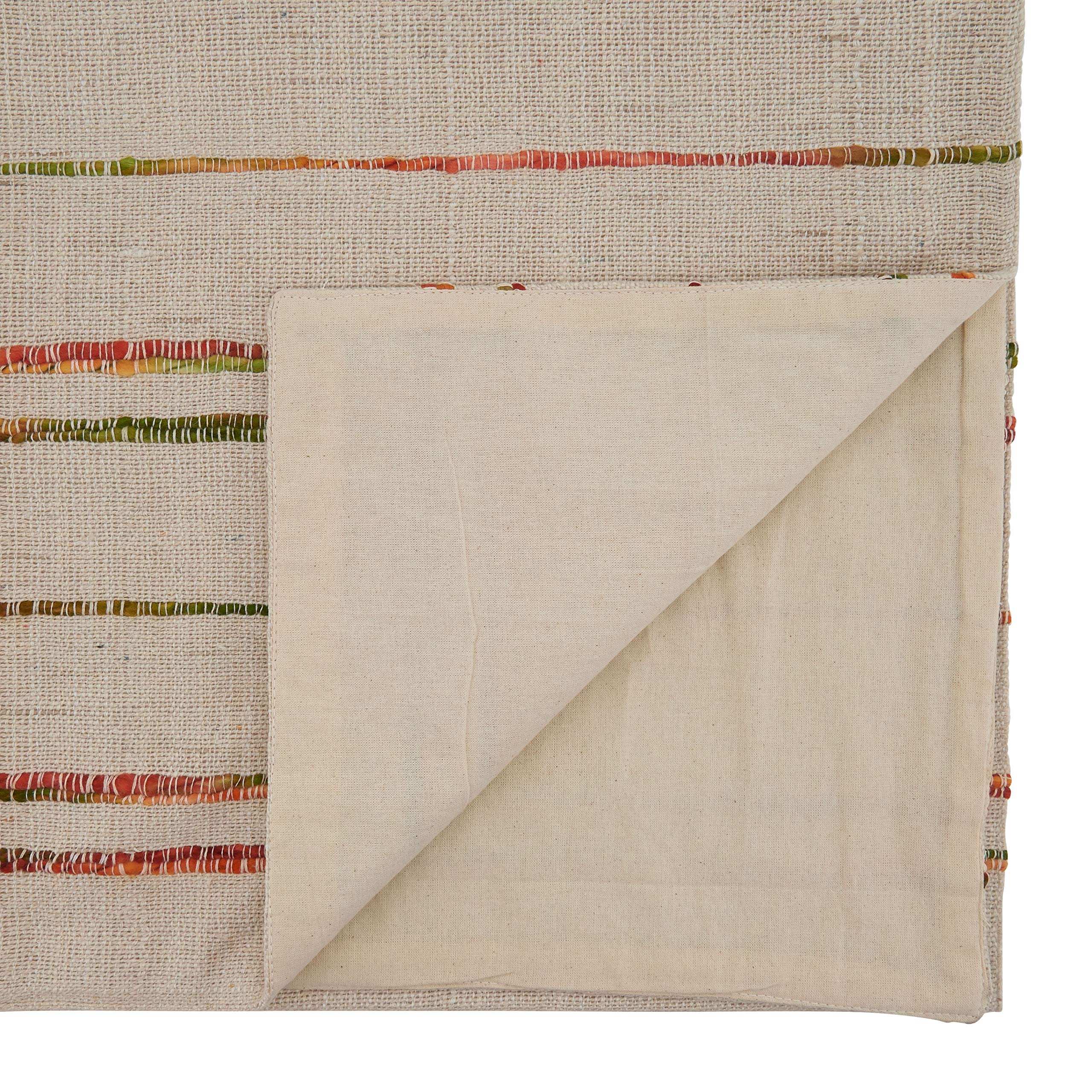 Saro Lifestyle Amelie Collection Woven Line Table Runner, 16'' X 72'', Natural