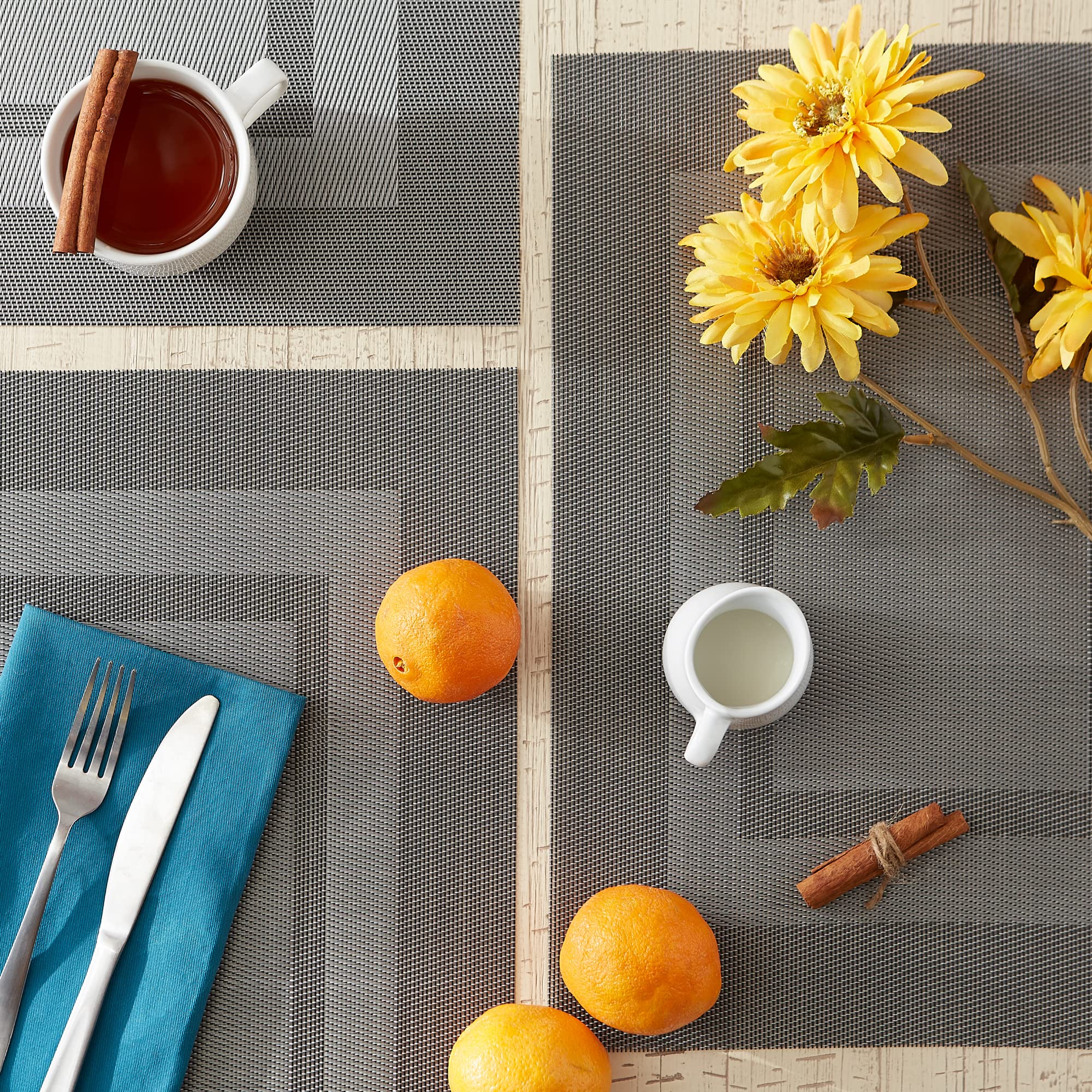 DII Gray Pvc Doubleframe Placemat (Set of 6)