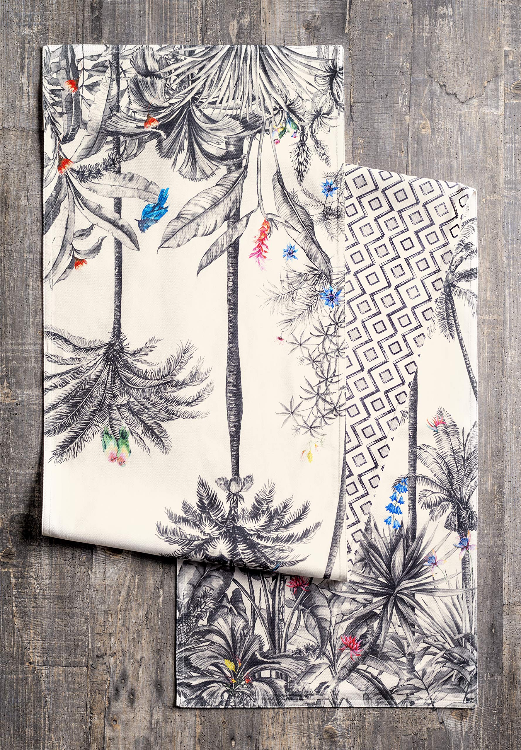 Maison D' Hermine Tablerunners 100% Cotton Decorative Tablerunner Table Cover, Holiday, Dinner, Wedding & Dining, Amazonia (Doub