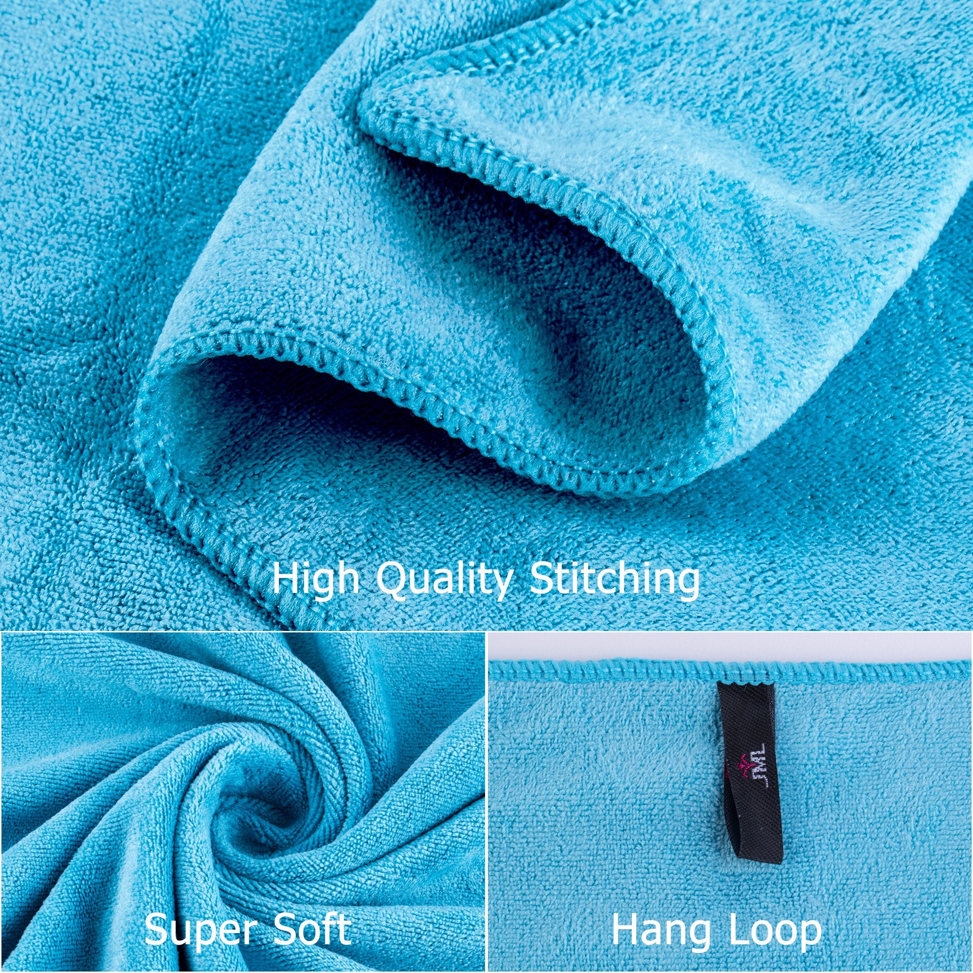 Jml Microfiber Bath Towels, Bath Towel Set (6 Pack, 27'' X 55'') - Extra Absorbent And Fast Drying,Multipurpose Microfiber Towel