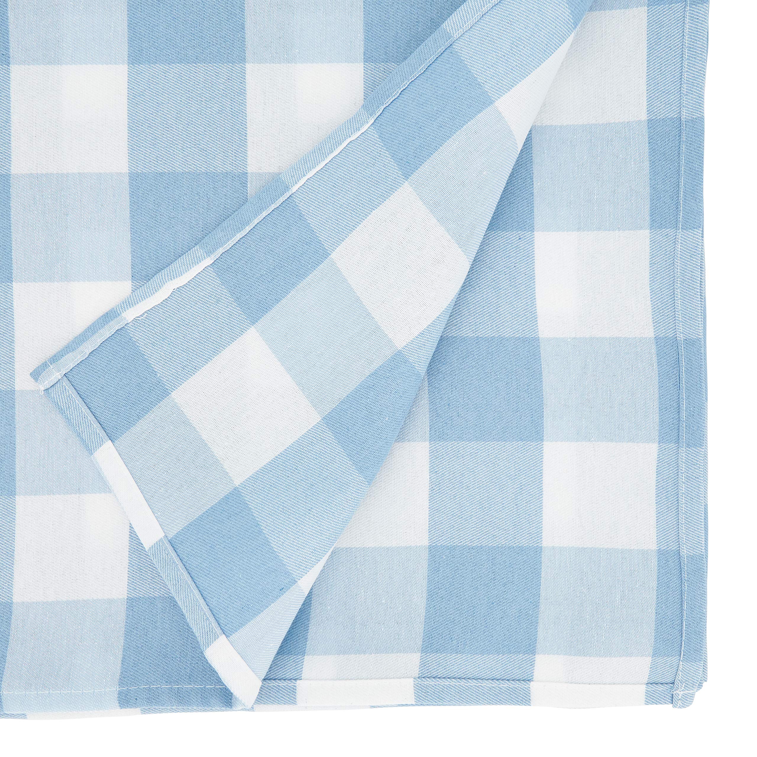 Saro Lifestyle Cotton Blend Buffalo Plaid Tablecloth, 70'', Blue