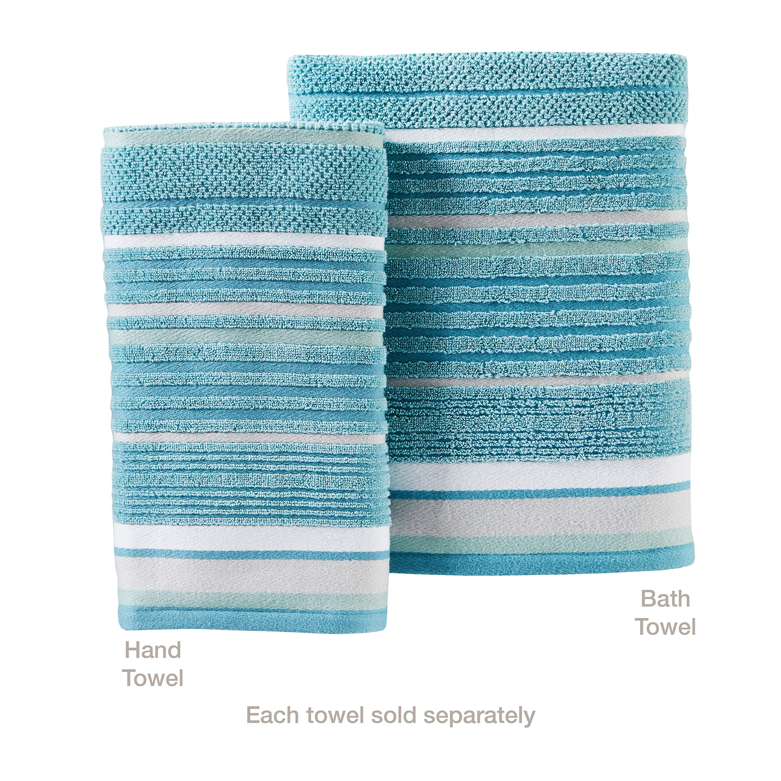 Skl Home By Saturday Knight Ltd. Seabrook Stripe 2-Piece Hand Towel Set, Teal 2 Count