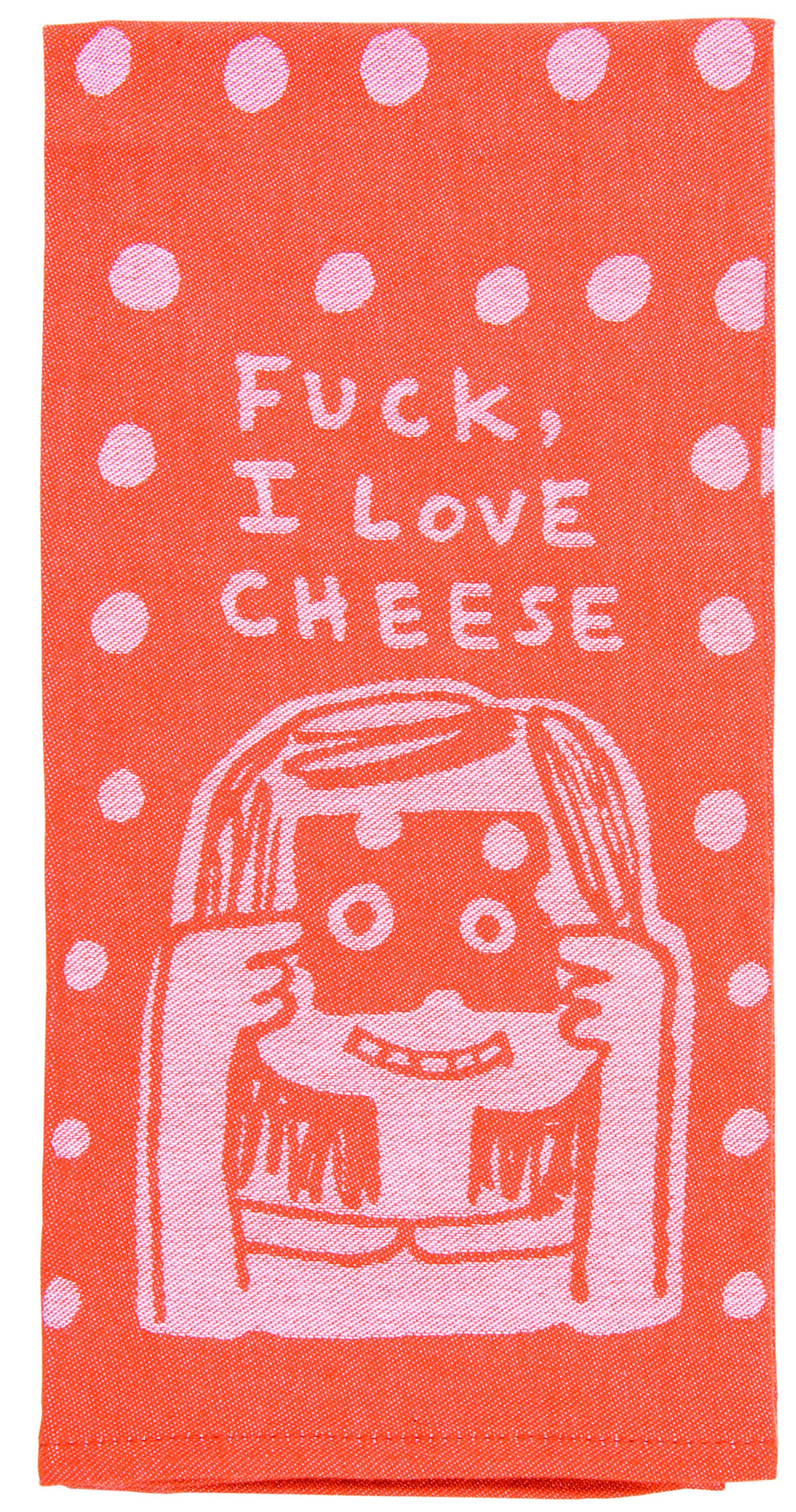 Blue Q Woven Novelty Dish Towel, 100% Cotton, Soft, Super-Absorbent (Fuck, I Love Cheese)