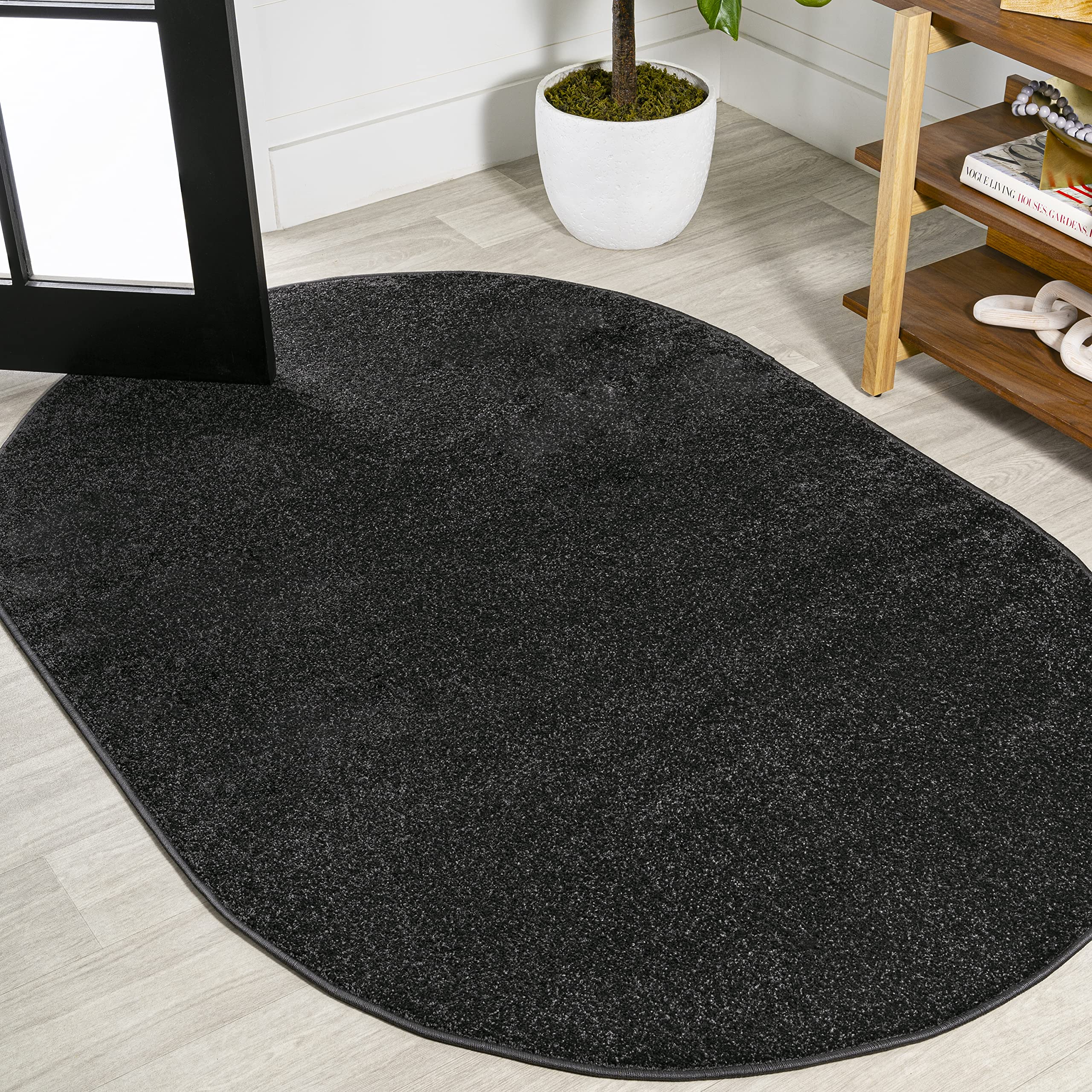 JONATHAN Y SEU100I-6OV Haze Solid Low-Pile Indoor Area Rug, Coastal, Bohemian, Minimalist, Classic, Casual for Bedroom,Kitchen,L