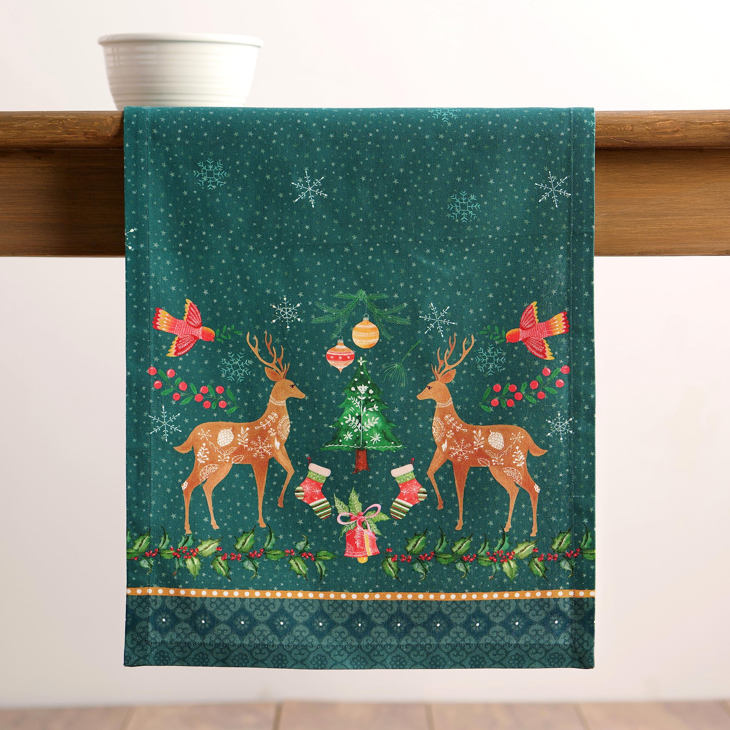 Maison d Hermine Table Runner 100% Cotton Single Layer Table Runners 108 inches Long Decorative for Home Kitchen Dining Party B