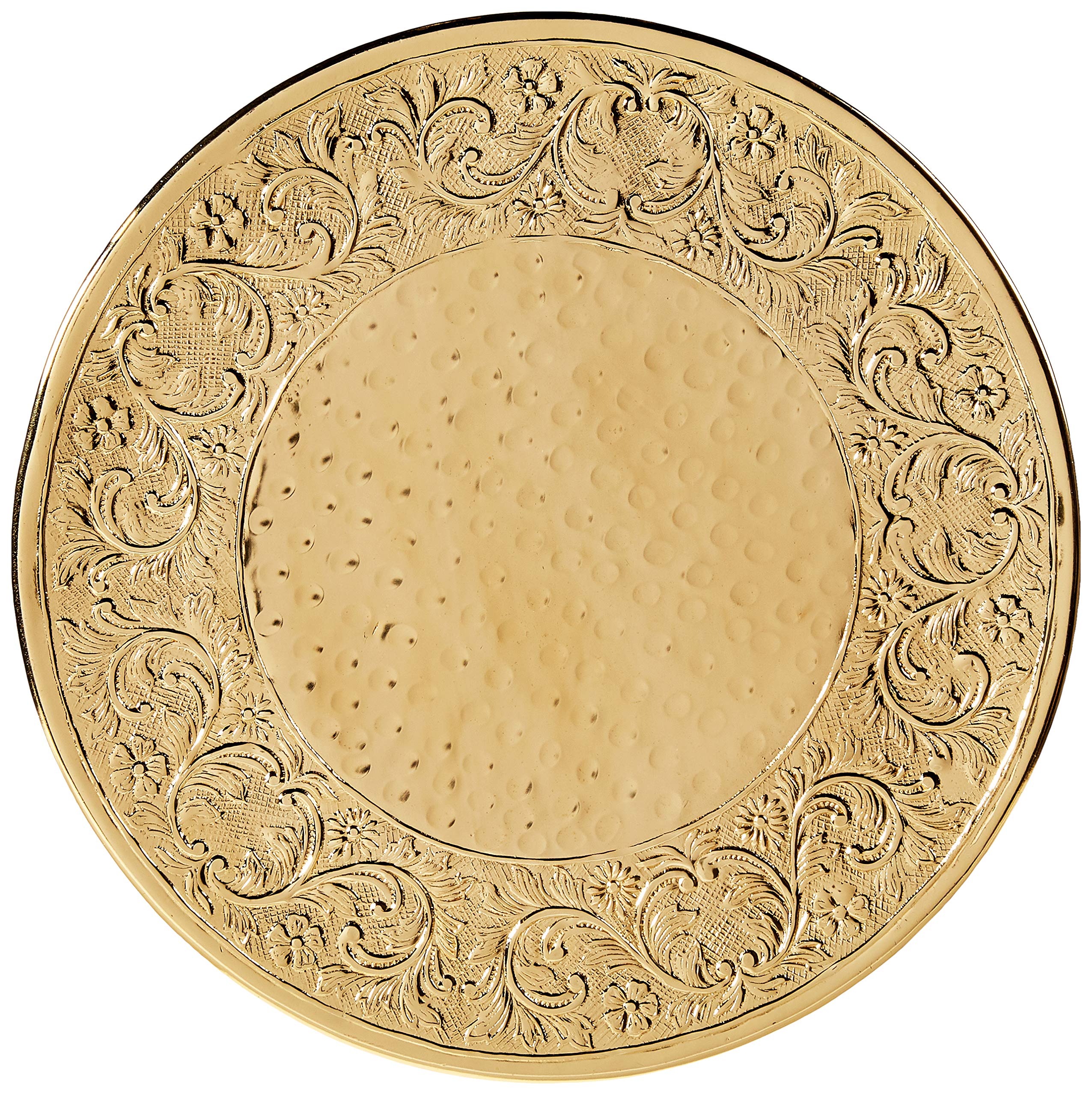 Elegance Round Ornate Wedding Cake Stand, 14'', Gold