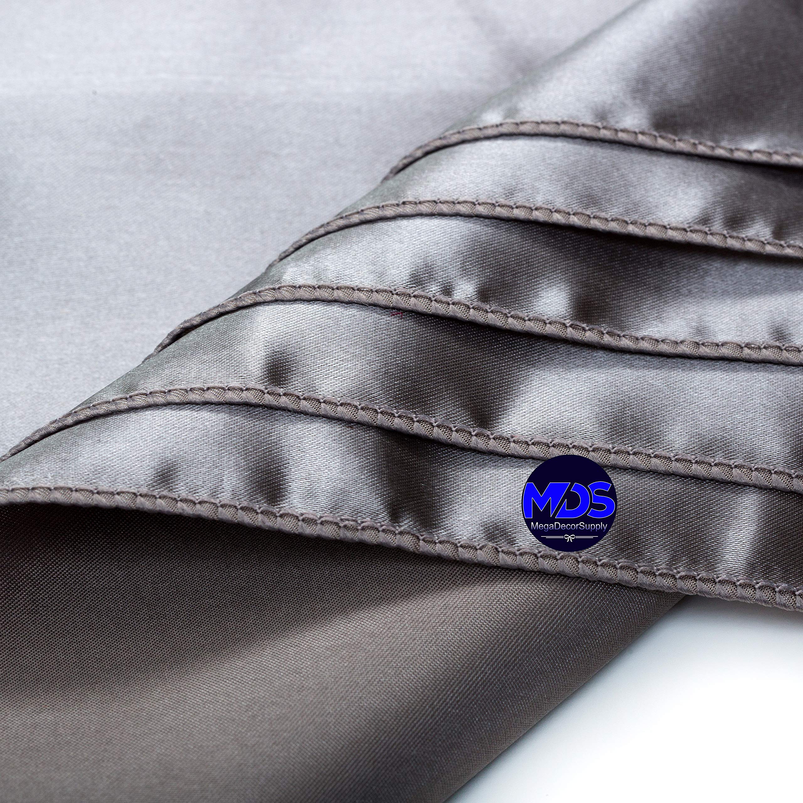 Mds Pack Of 50 Wedding Satin 12''X 12'' Square Dinner Napkin Or Handkerchief For Wedding Banquet Decoration - Silver Gray