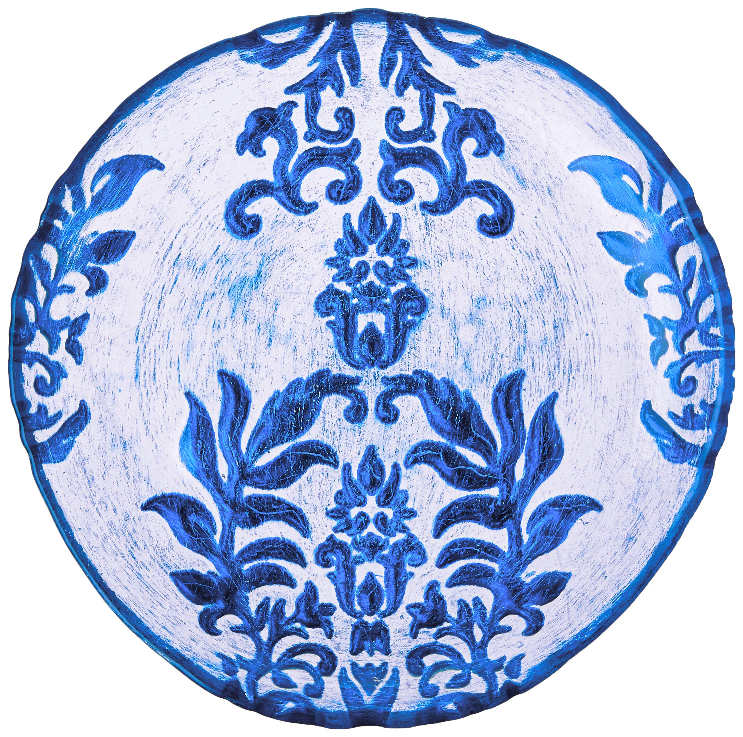 Red Pomegranate Damask Canape Plate Blue Velvet 6.5-Inch