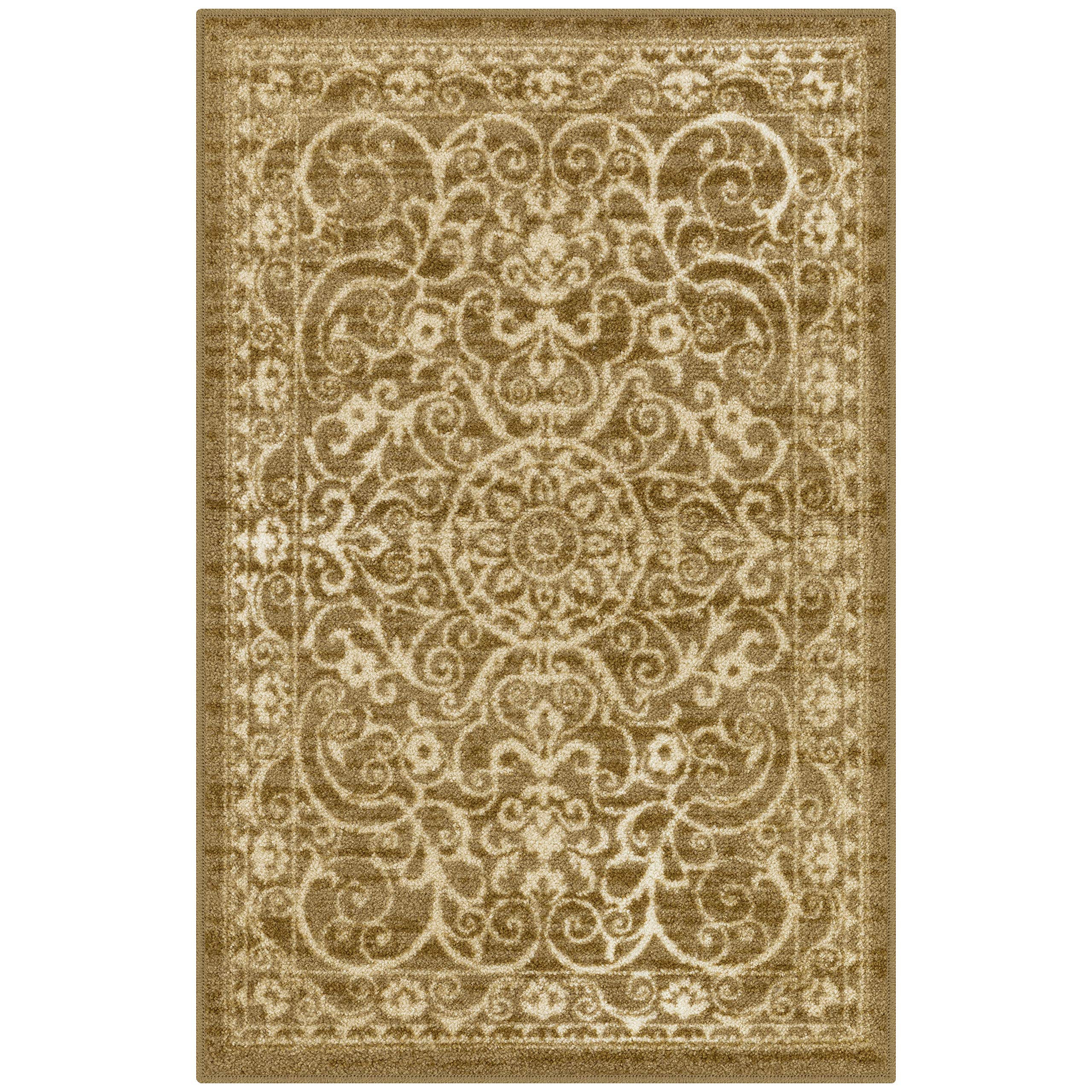 Maples Rugs AG4055401 Pelham Vintage Kitchen Rugs Non Skid Accent Area Carpet , 26 x 310, Khaki [Made in USA]