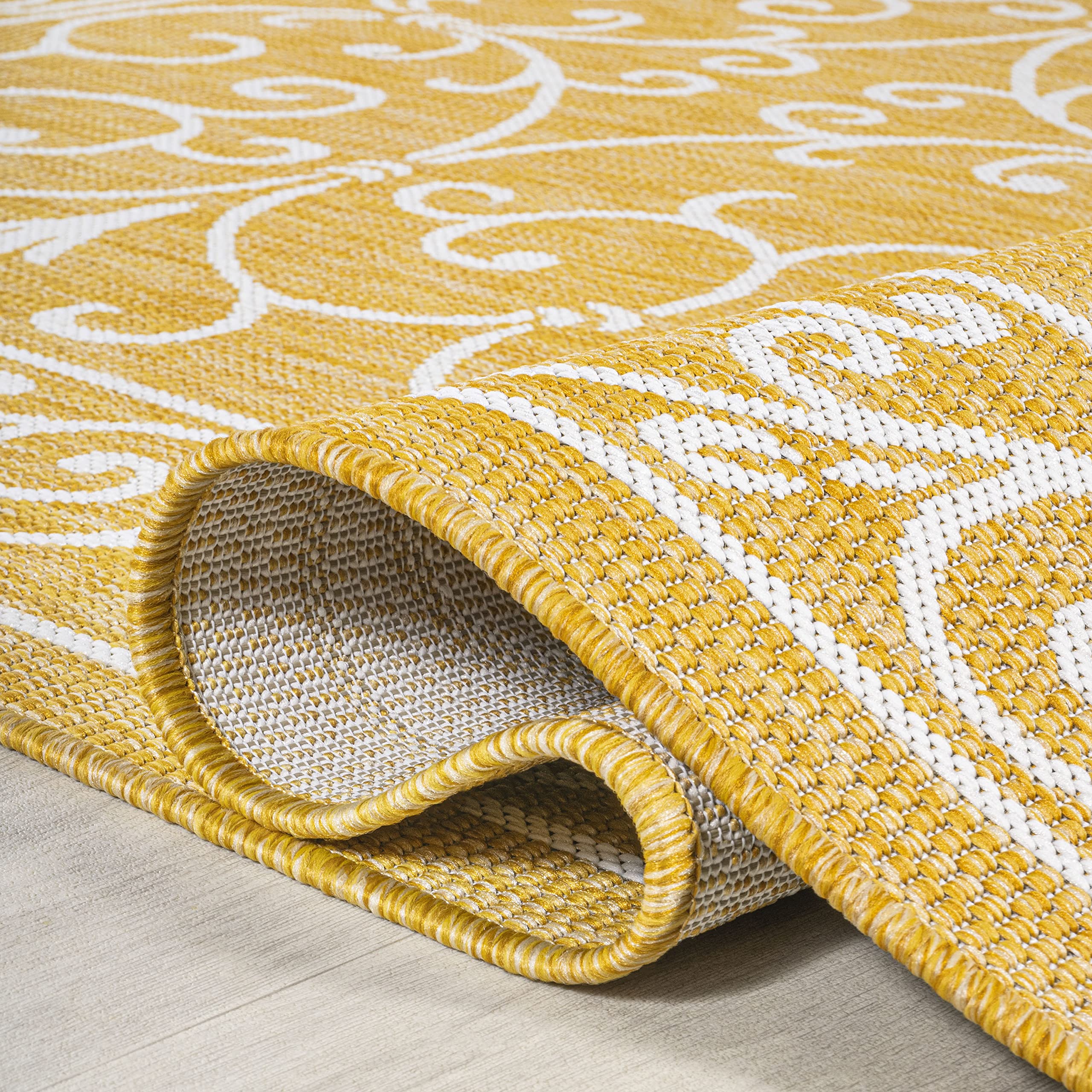 Jonathan Y Smb106L-8 Charleston Vintage Filigree Textured Weave Indoor Outdoor Area-Rug, Classic Traditional Easy-Cleaning,Bedro