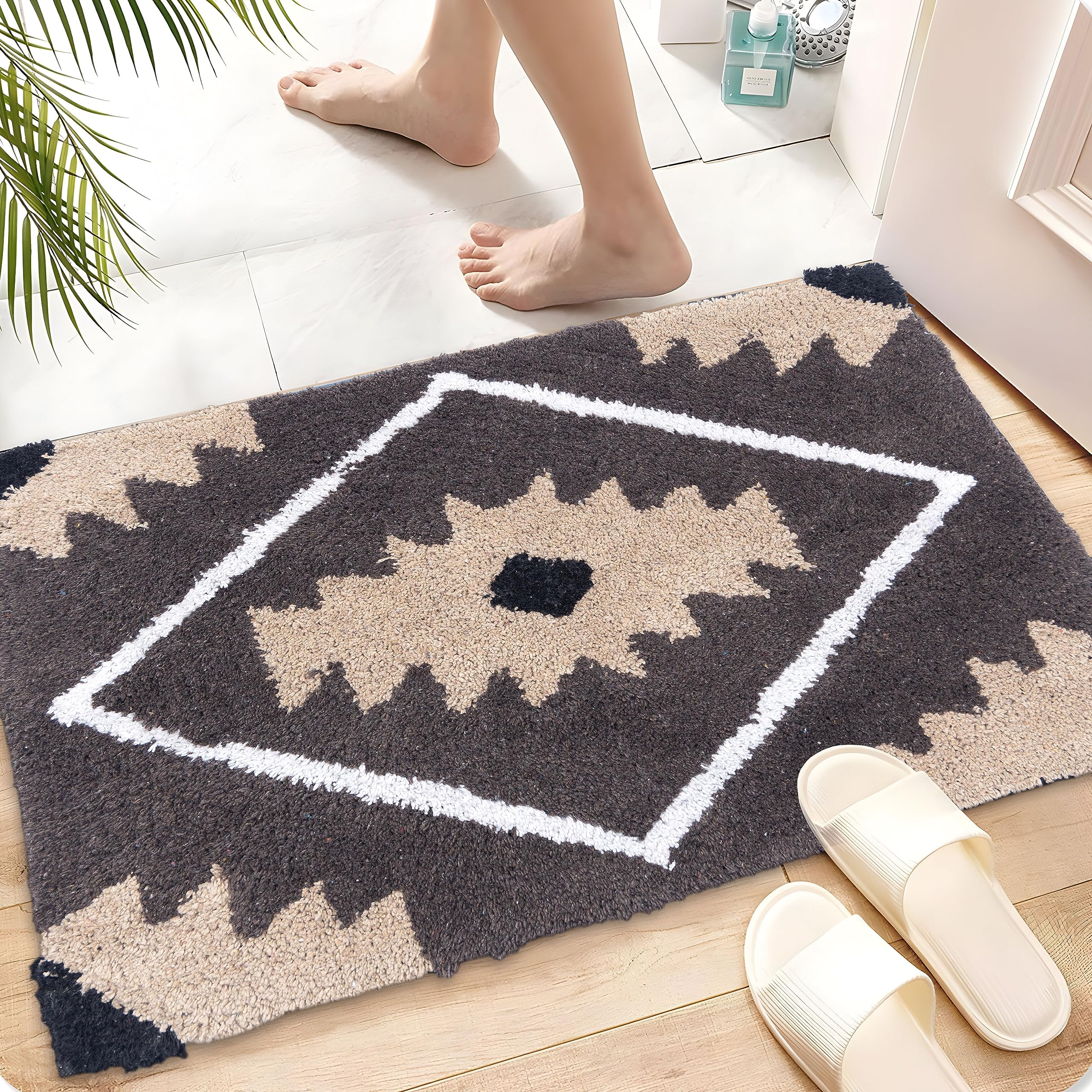 Aazeem Absorbent Rectangular Door Mat For Indoor Entrance 16X24 Inch Non Slip Mat For Front Door Entryway,Soft Cotton Home. Hote