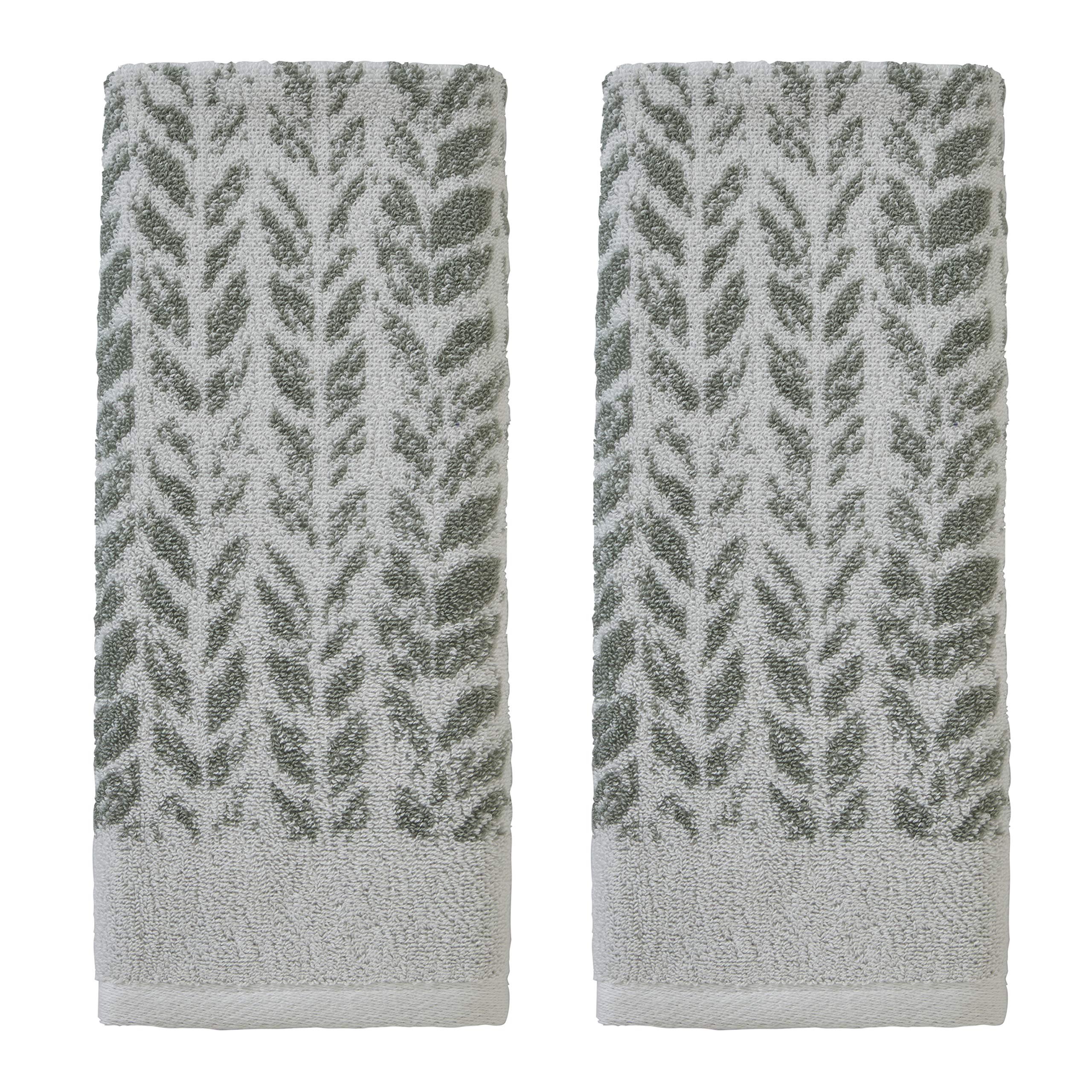 Skl Home By Saturday Knight Ltd. Distressed Leaves Hand Towel (2-Pack),Sage , 16X26