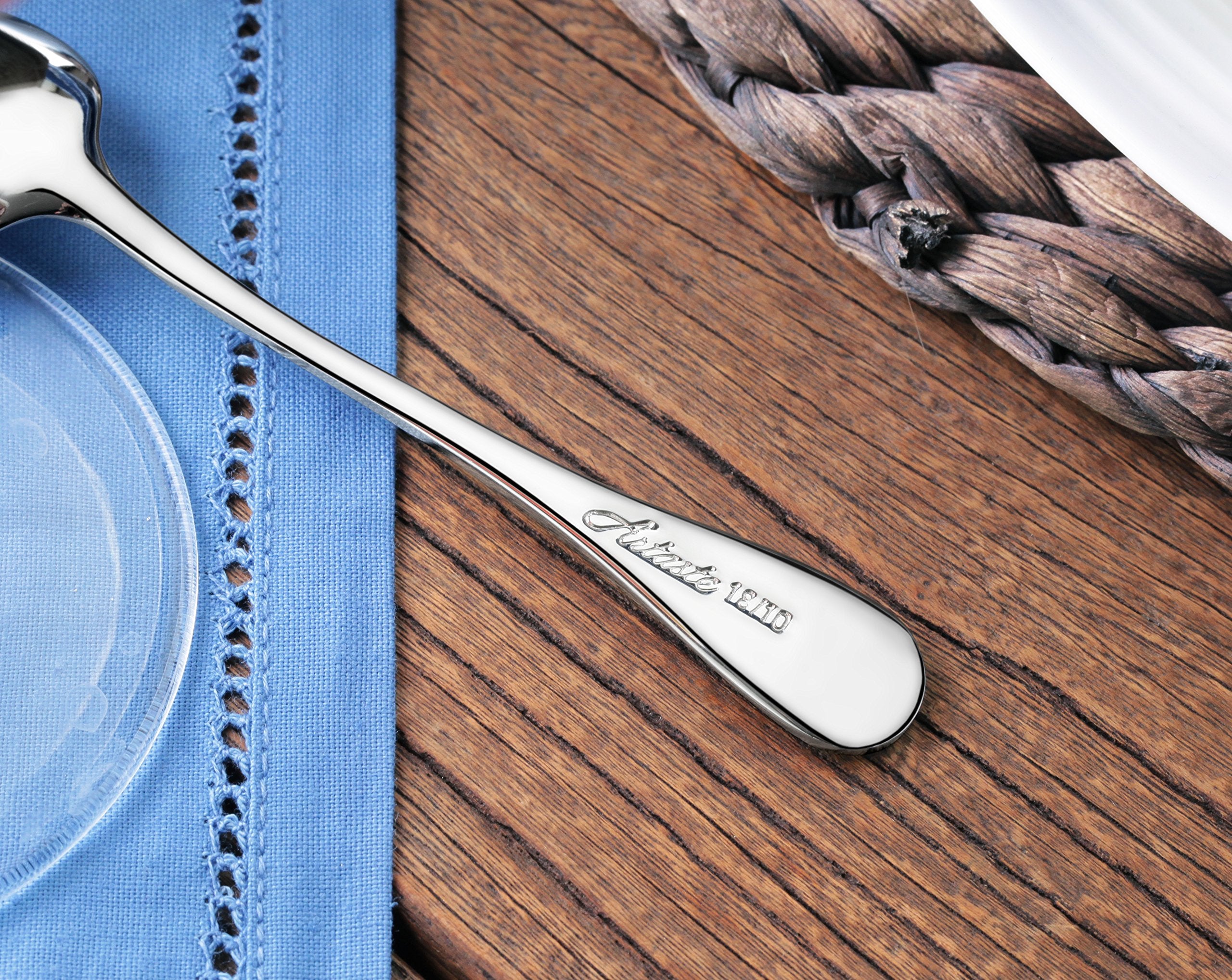 Artaste 56396 Rain 18/10 Stainless Steel Espresso Spoon,4.85-Inch, Set Of 6, Silver