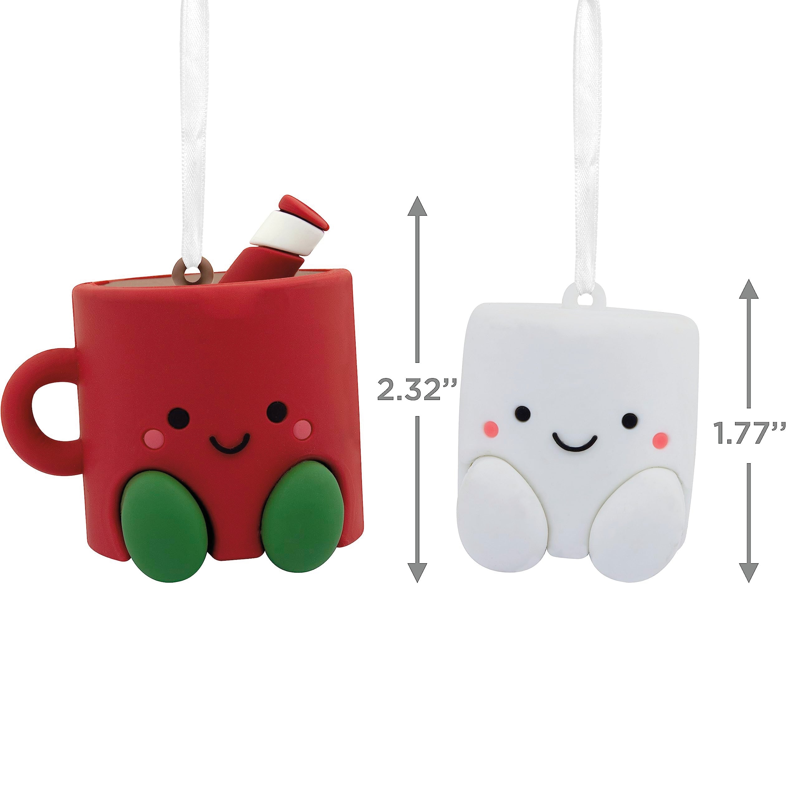 Hallmark Better Together Hot Cocoa and Marshmallow Magnetic Christmas Ornaments, Set of 2