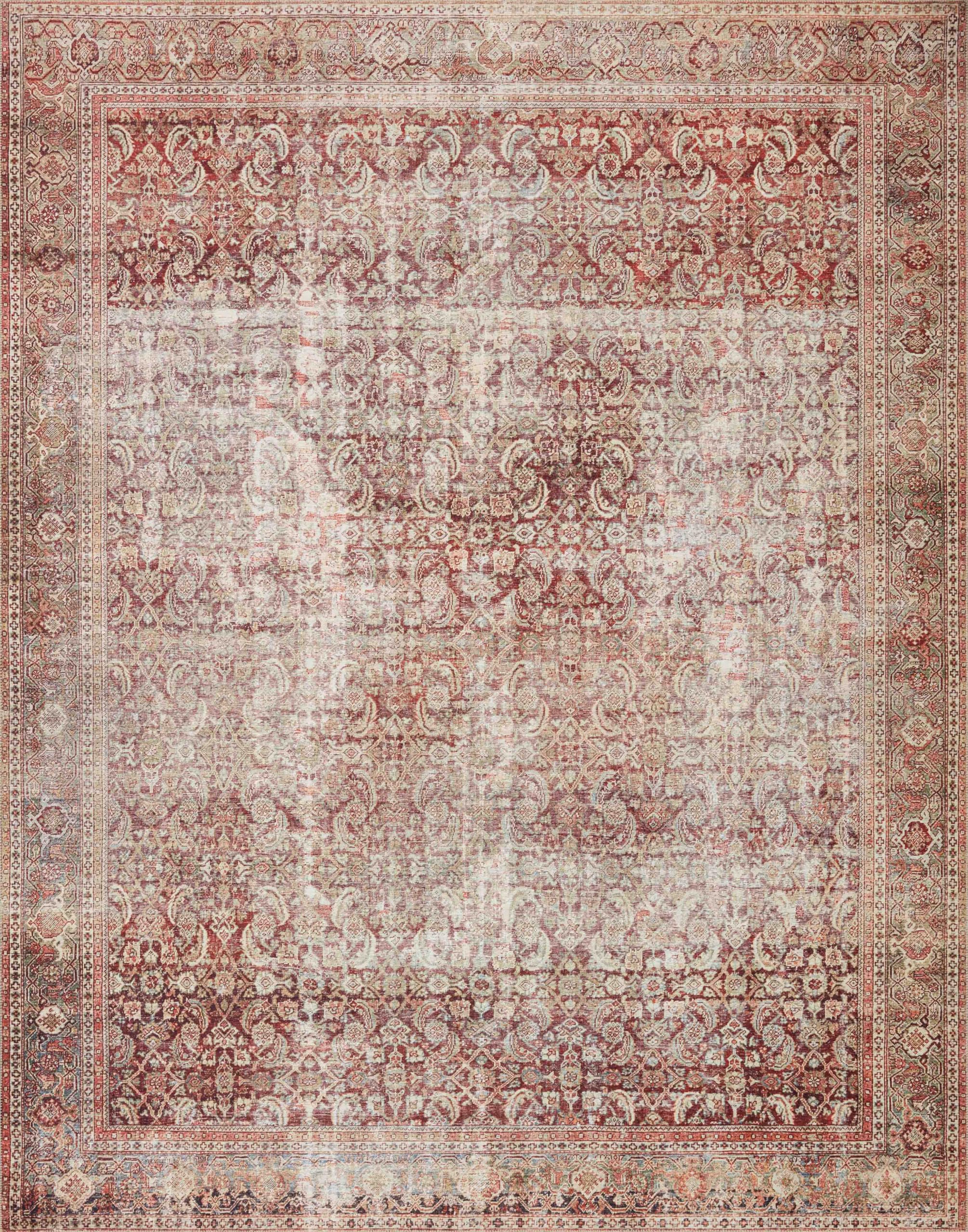 Loloi LAYLA Collection, LAY-11, Cinnamon / Sage, 3-6 x 5-6, .13 Thick, Accent Rug, Soft, Durable, Vintage Inspired, Distressed
