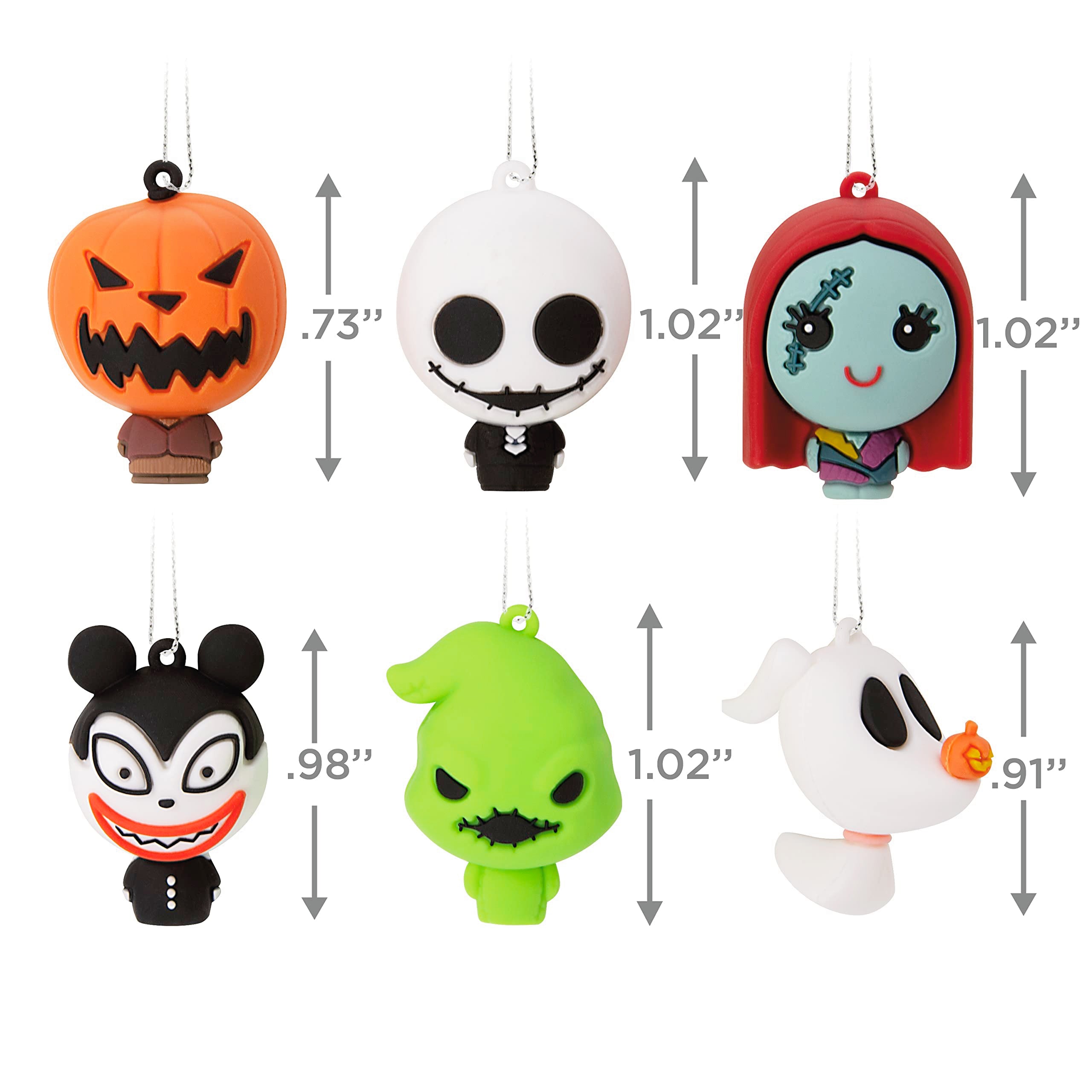 Hallmark Disney Tim Burton s The Nightmare Before Christmas Mini Christmas Ornaments, Shatterproof, Set of 6