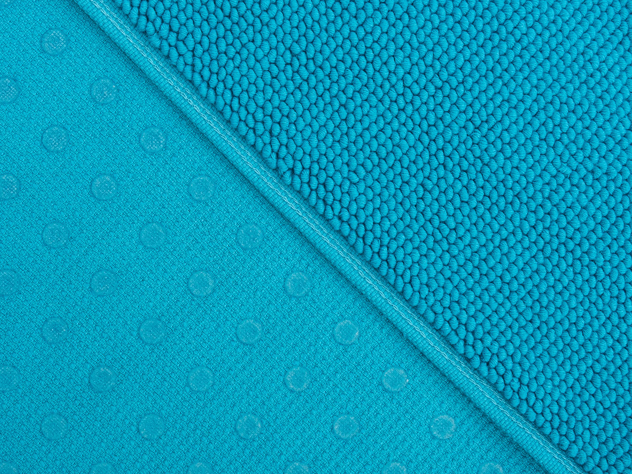 Cotton Paradise Bath Rug for Bathroom  17x24 inch 100% Cotton Non Slip Bath Mat Rug  Soft Absorbent Machine Washable  Aqua Blue Bath Rug