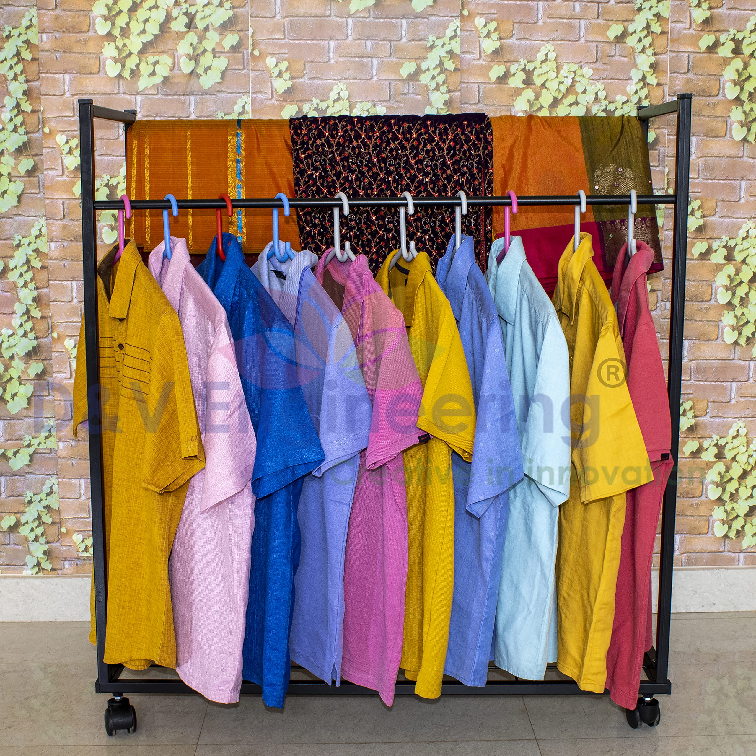 D&V Engineering - Creative In Innovation Heavy Duty Cloth Hanger Rack With Wheel,Garment Rack,Drying Rack For Hanging Cloths For