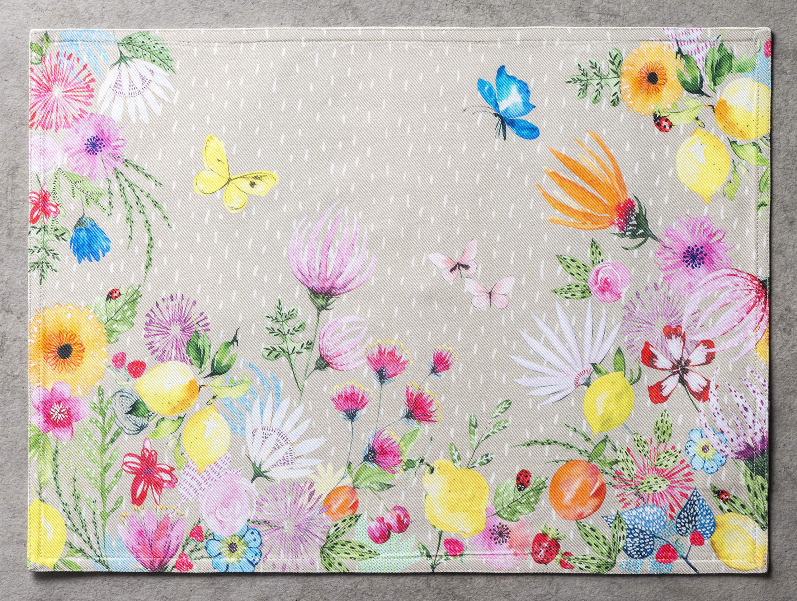 Maison D' Hermine Cloth Placemats 100% Cotton Set Of 4 Decorative Washable Table Placemat, Dining, Holidays, Buffet Parties & We