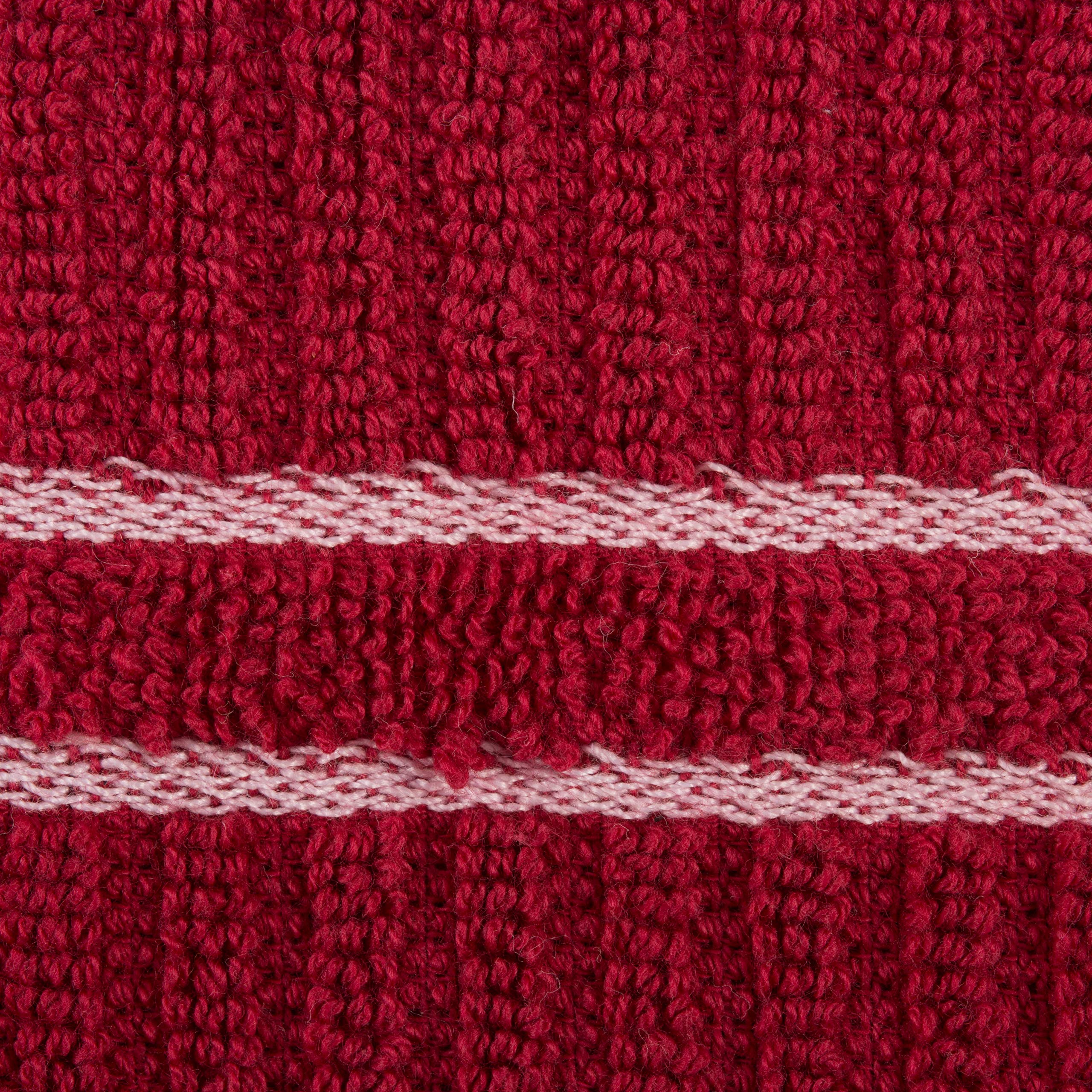 J&M Red Ribbed Terry Dishcloth (Set of 12)