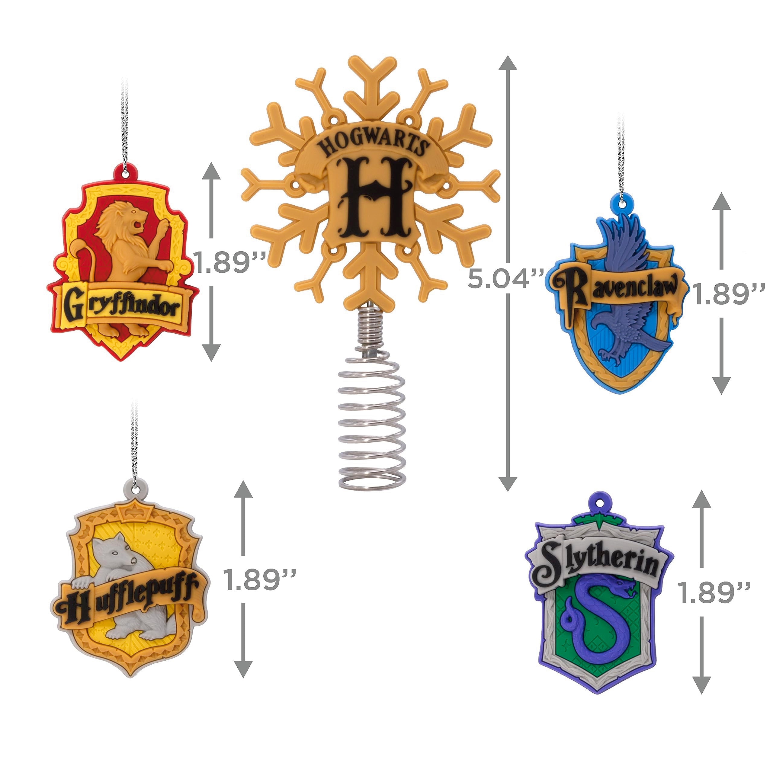 Hallmark Harry Potter 5 Miniature Christmas Tree Topper and 1.89 Mini Ornaments, Set of 5, Shatterproof