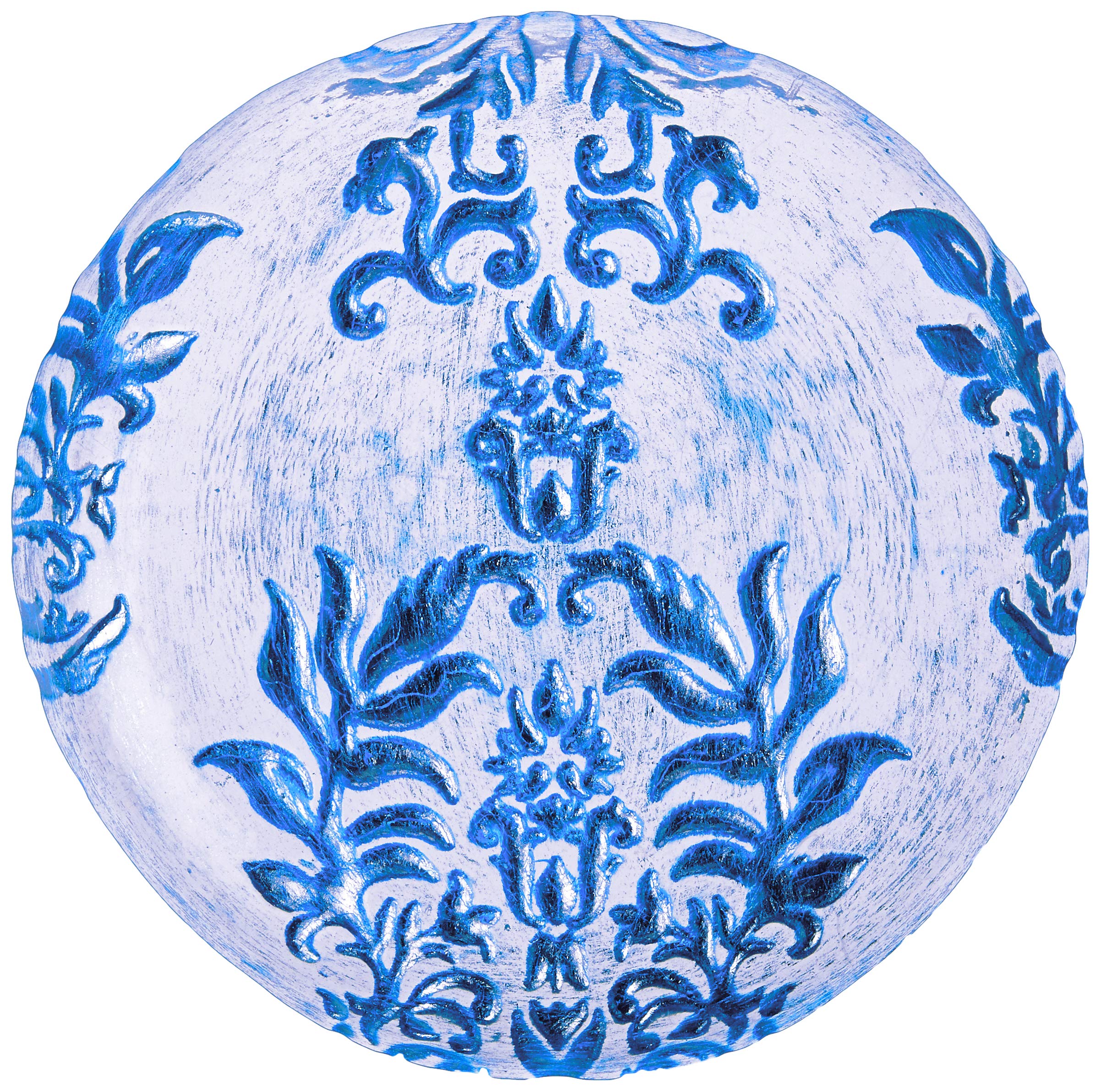Red Pomegranate Damask Canape Plate Blue Velvet 6.5-Inch