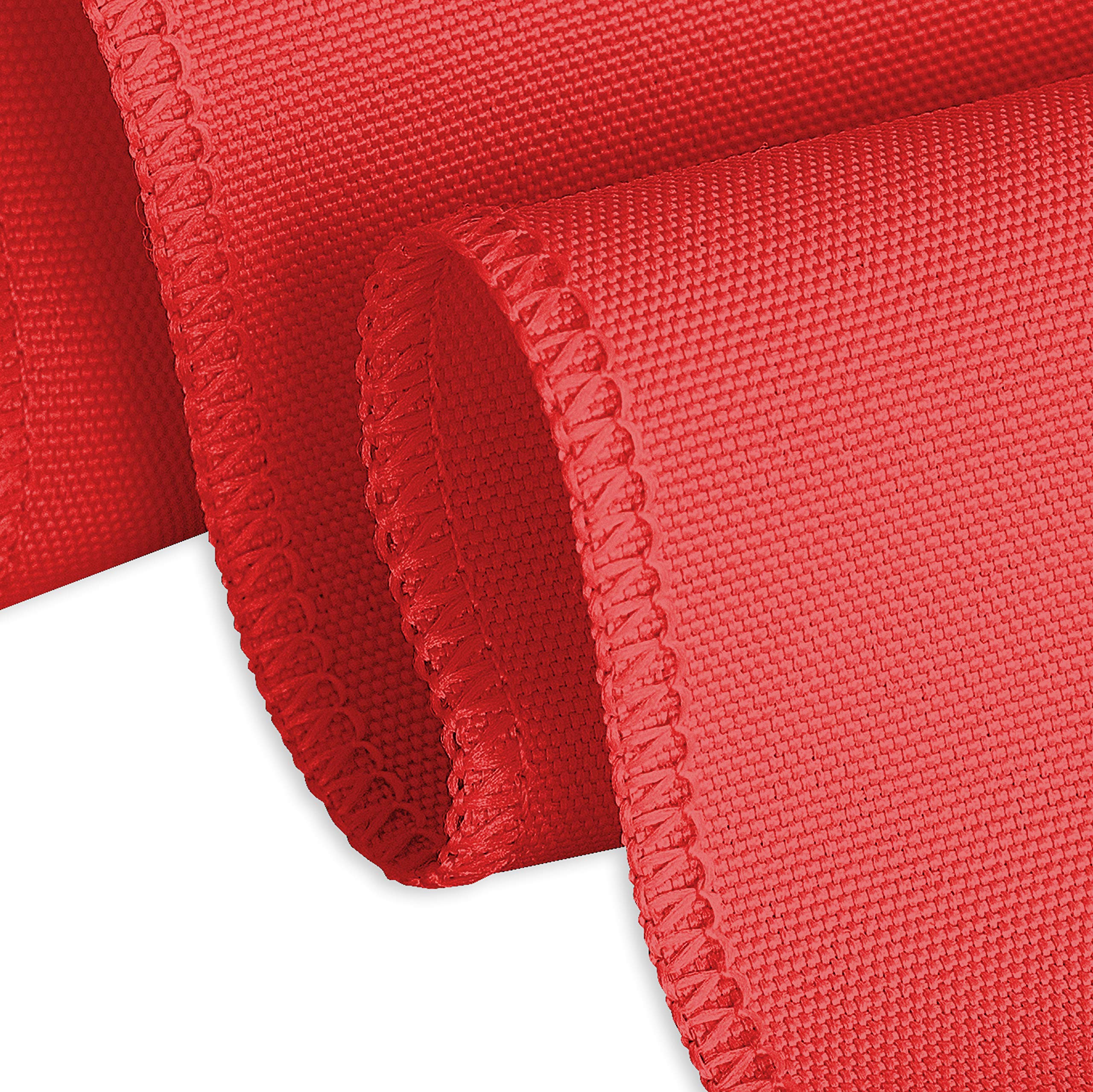 Linentablecloth 108-Inch Round Polyester Tablecloth Red