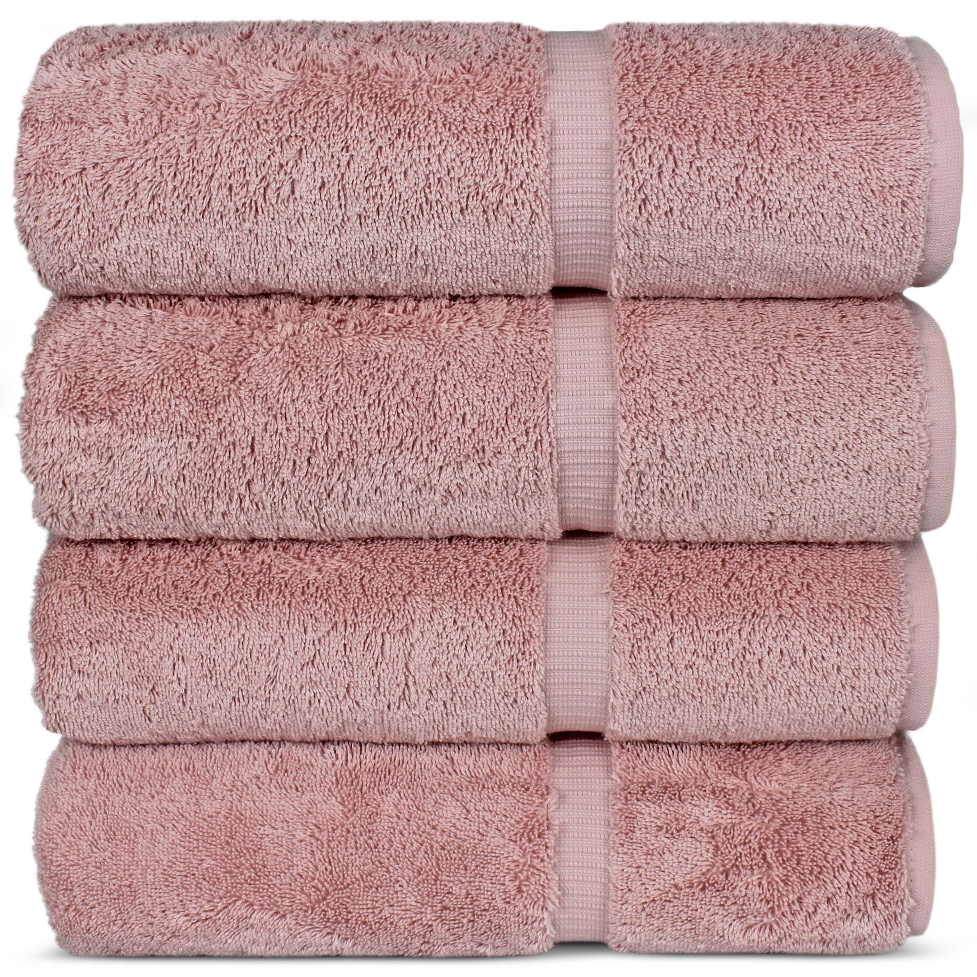Chakir Turkish Linens | Hotel & Spa Quality 100% Cotton Premium Turkish Towels | Soft & Absorbent (4-Piece Bath Towels  Pink)