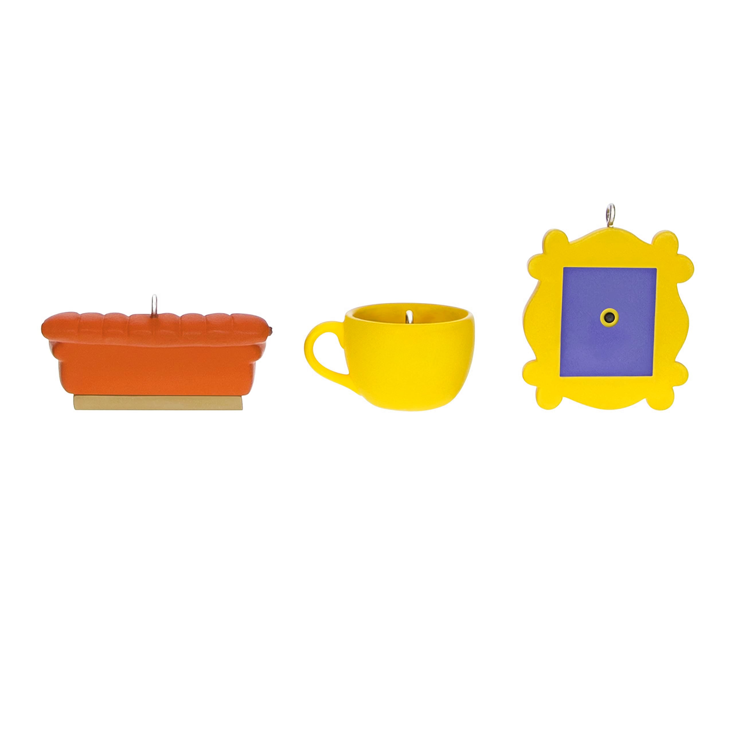 Hallmark Keepsake Miniature Christmas Ornaments 2023, Friends Coffee Cup, Frame and Couch, Mini Set of 3, Friends TV Show Gifts