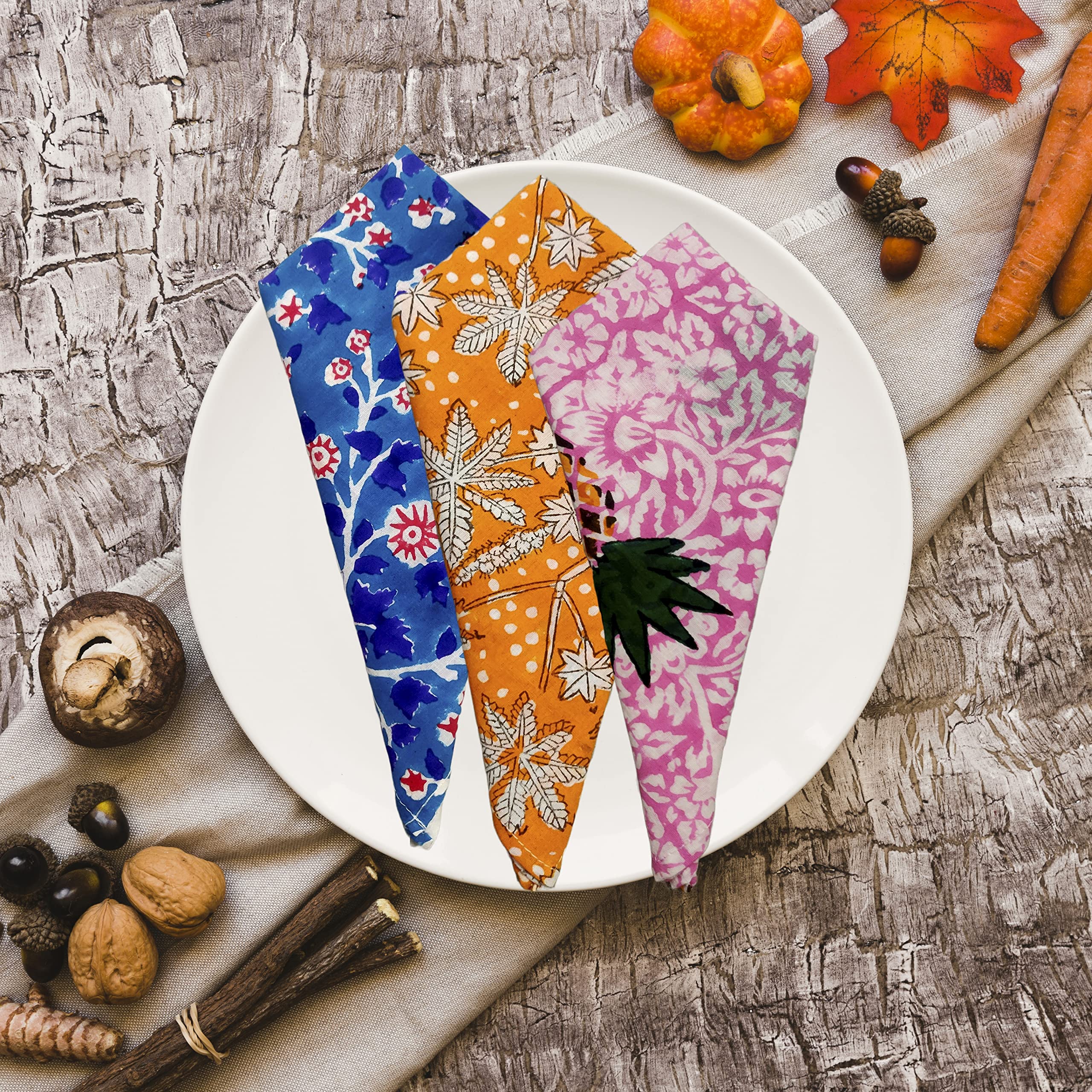 6 Pc Cotton Cloth Napkins Hand Block Print Hand Made Size 16X16 Inch Printed Home Decor Indian Eco Friendly Mix Lot Dinner Napki