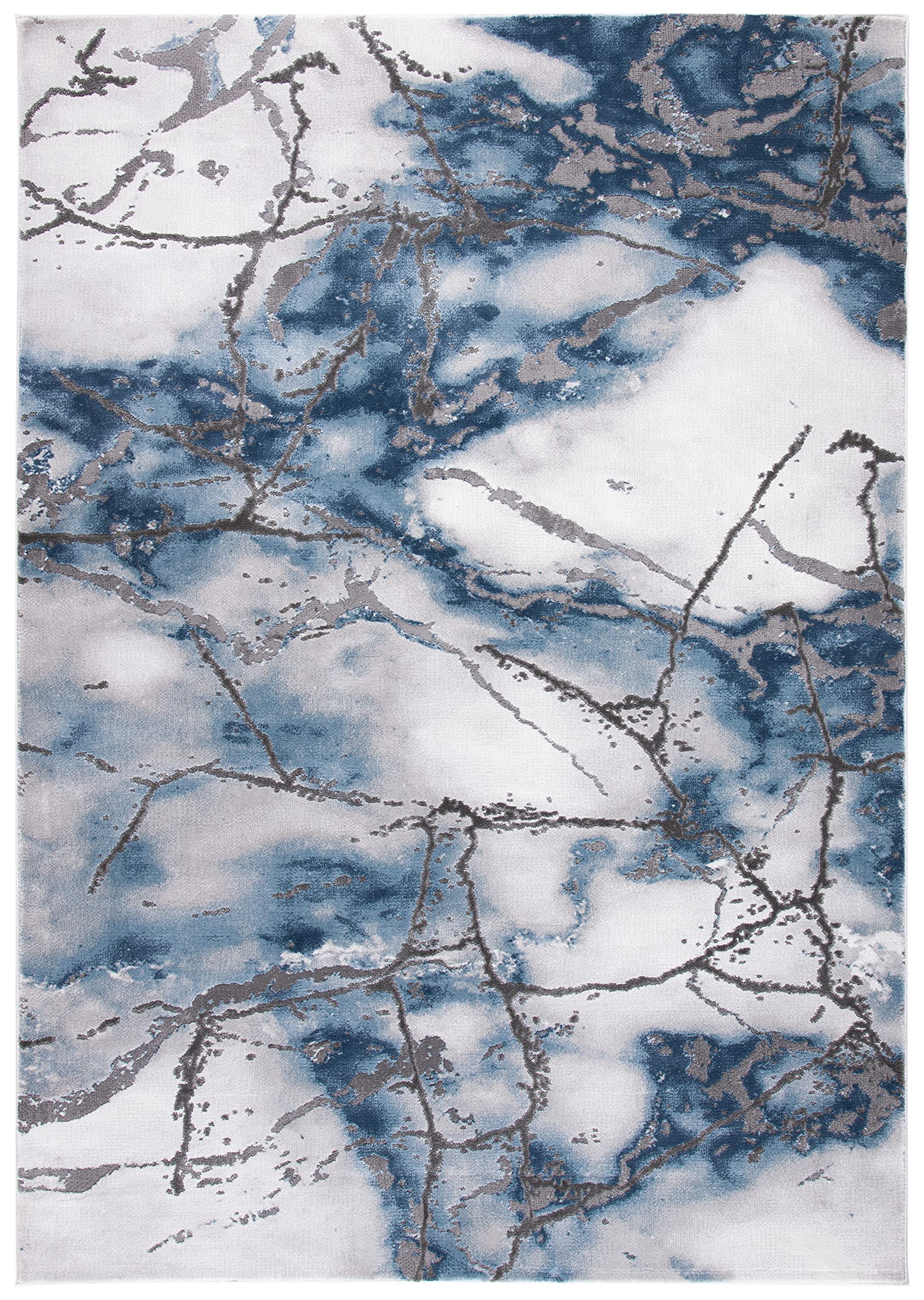 SAFAVIEH Craft Collection 23 x 4 Grey/Blue CFT877L Modern Abstract Non-Shedding Living Room Bedroom Accent Rug