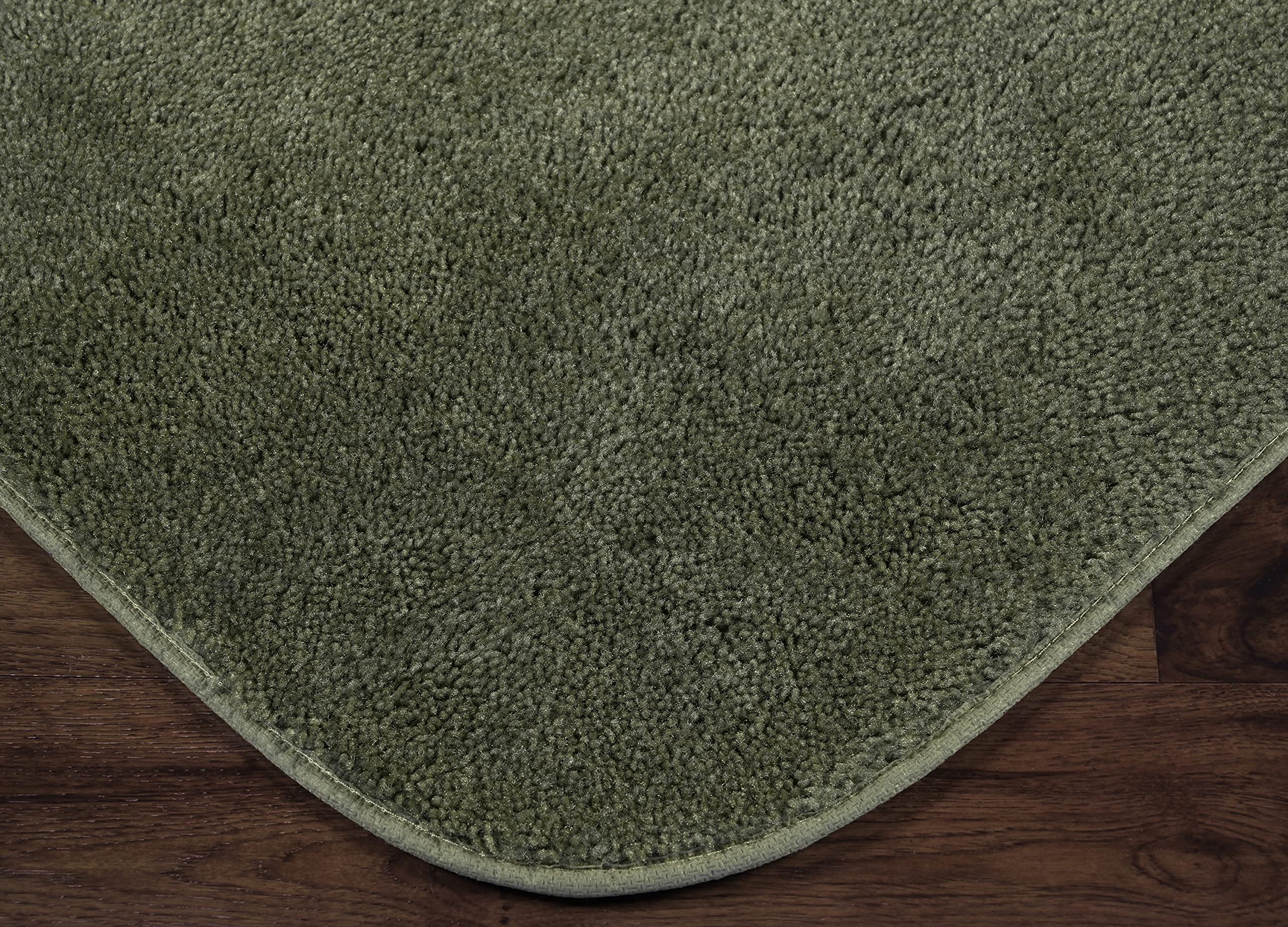 Garland Rug 2-Piece Traditional Nylon Washable Bathroom Rug Set, Deep Fern