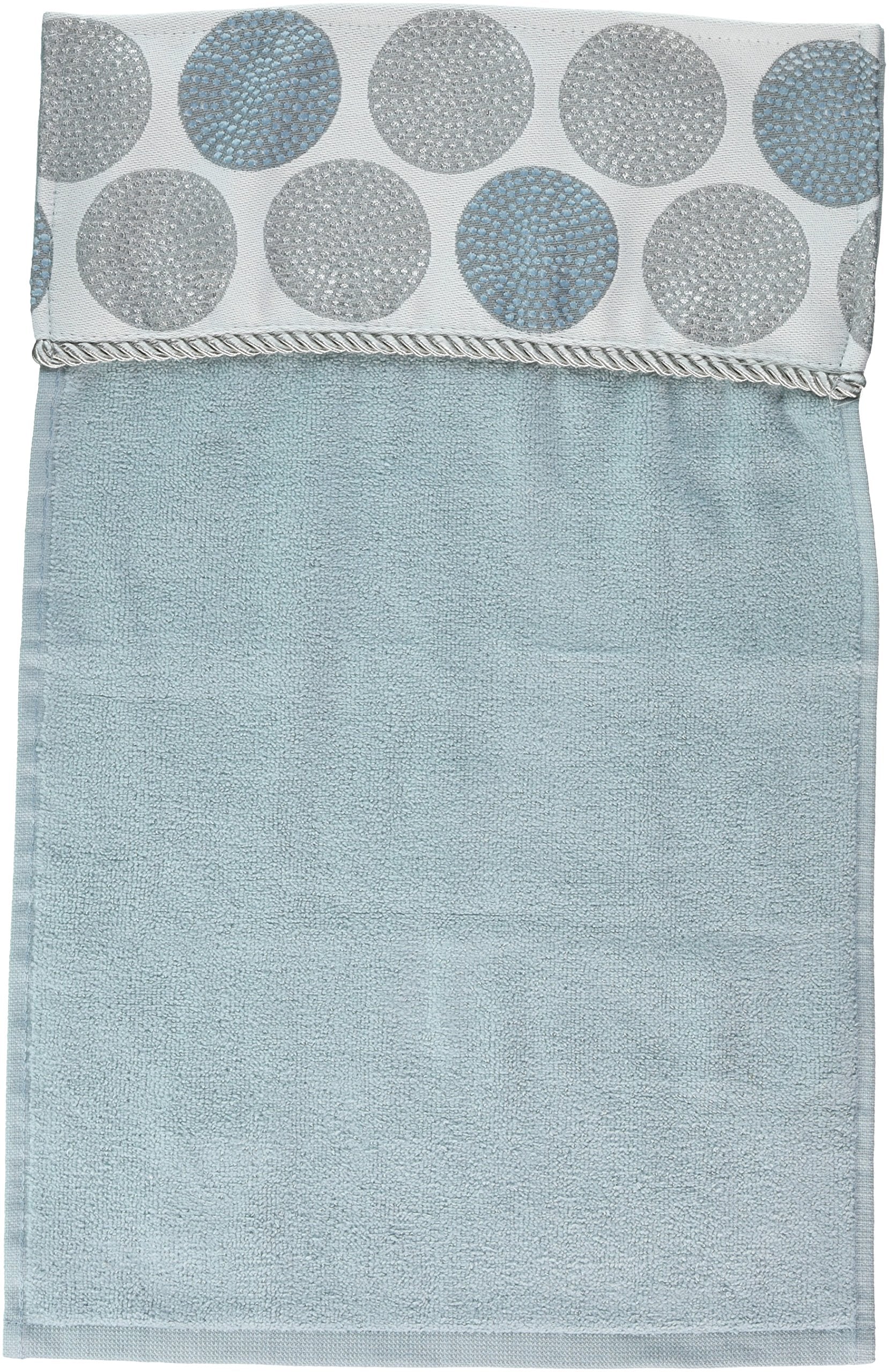 Avanti Linens - Fingertip Towel, Soft & Absorbent Cotton Towel (Dotted Circles Collection, Mineral)