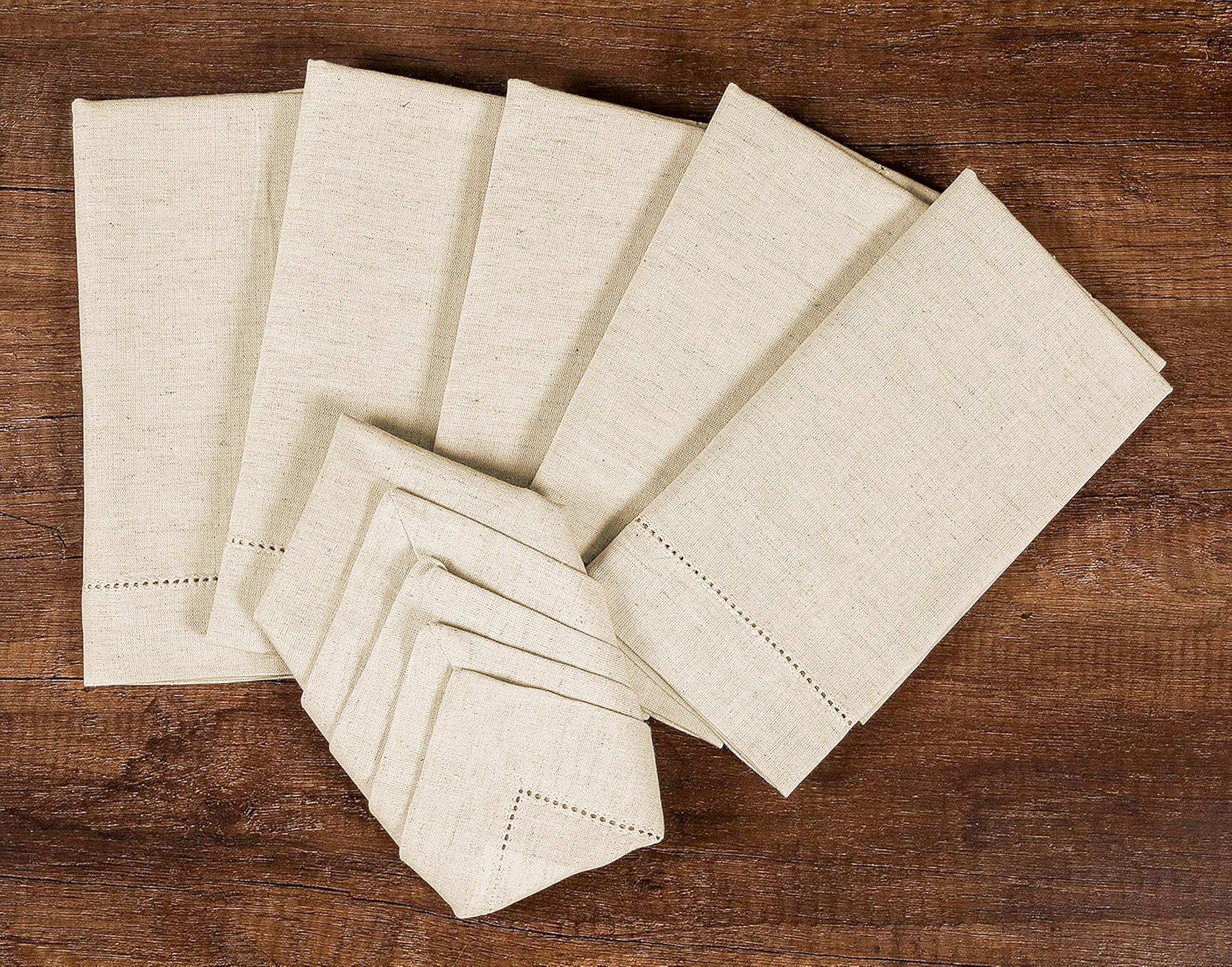 Linen Cloth Napkins,Beige Linen Cloth Napkins,Linen Hemstitched Napkin,Wahsable Cloth Napkin,Linen Cloth Napkins Set Of 12,Linen
