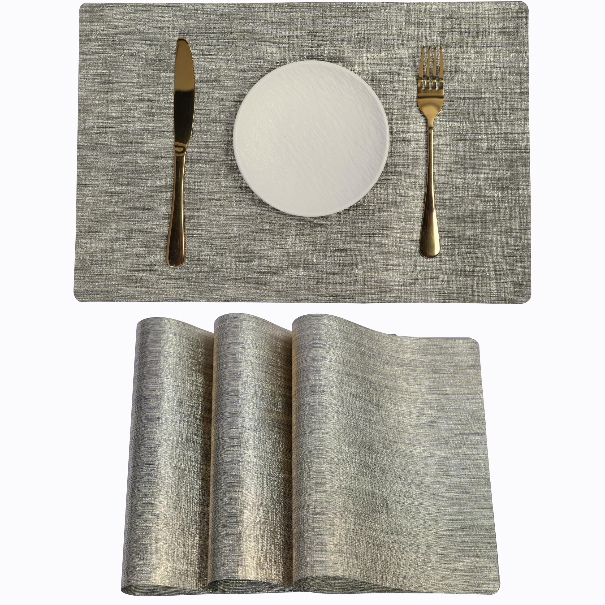 Set Of 4, Eco-Friendly Eva Placemats, Non-Slip Heat Resistant Placemats For Restaurant, Dining Table In Kitchen Or Dining Room,