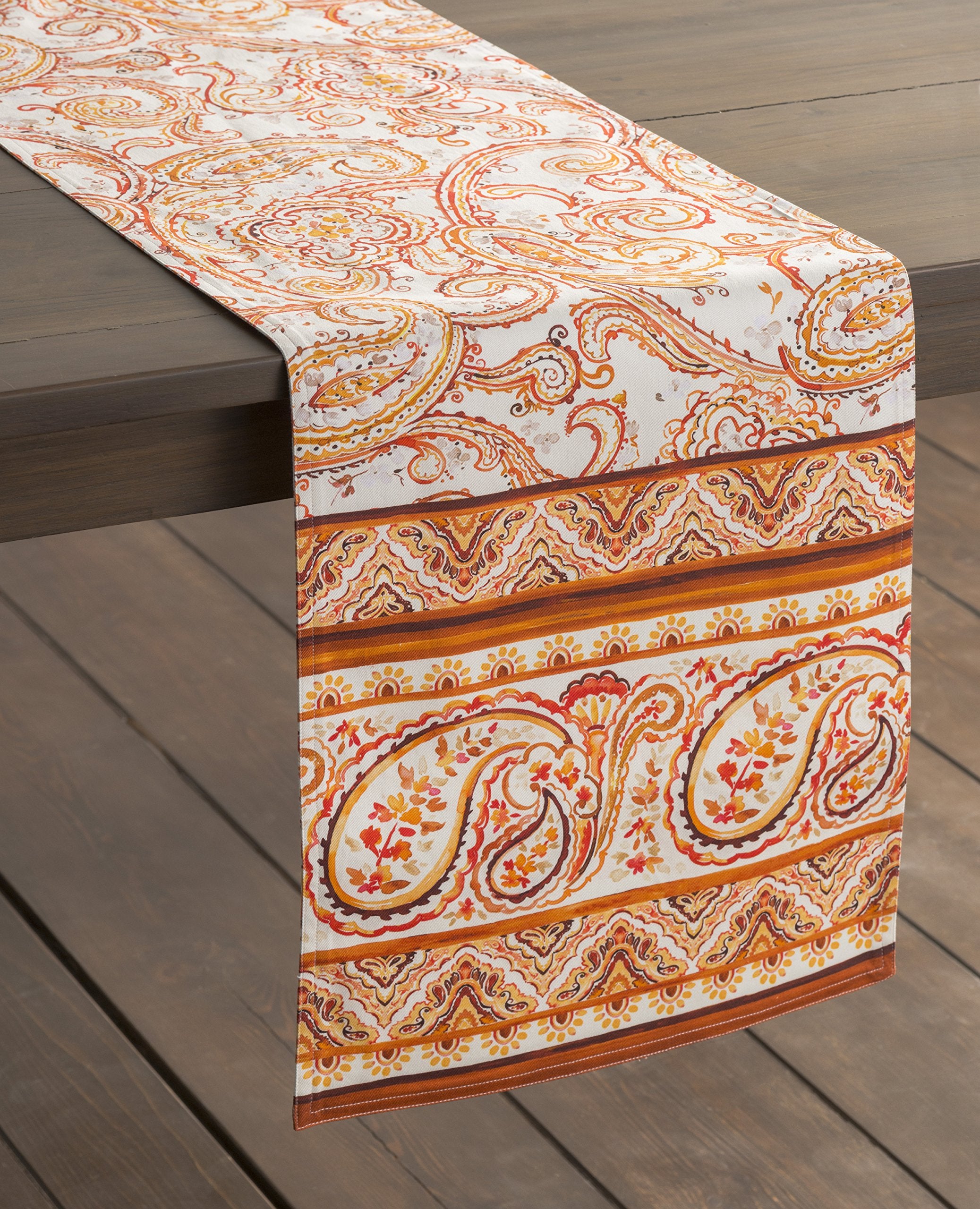 Maison D' Hermine Tablerunner 100% Cotton Table Runner Decorative Table Covers, Dining, Wedding, Buffet, Palatial Paisley (Doubl