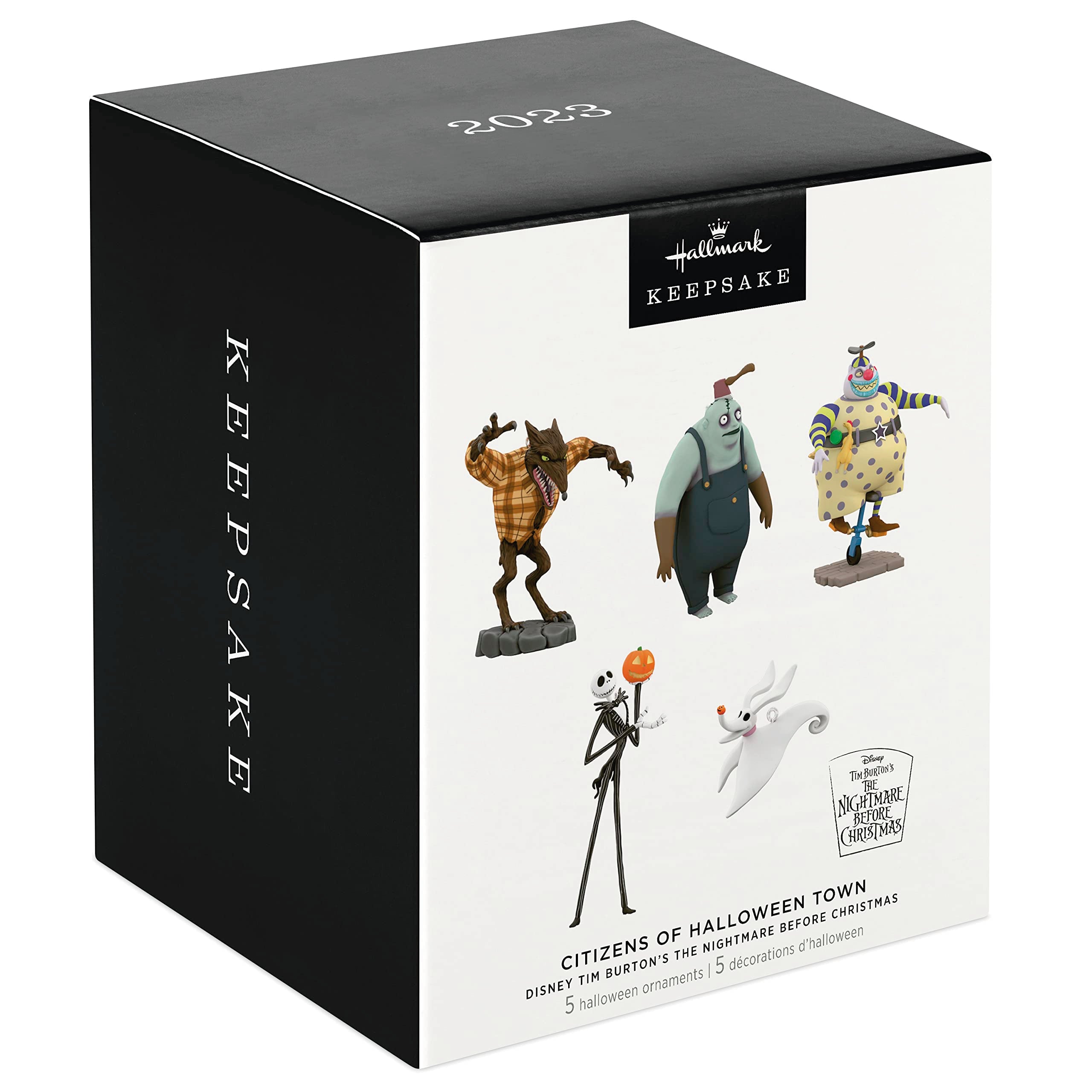 Hallmark Keepsake Halloween Ornament 2023, Disney Tim Burton s The Nightmare Before Christmas Citizens of Halloween Town, Set of