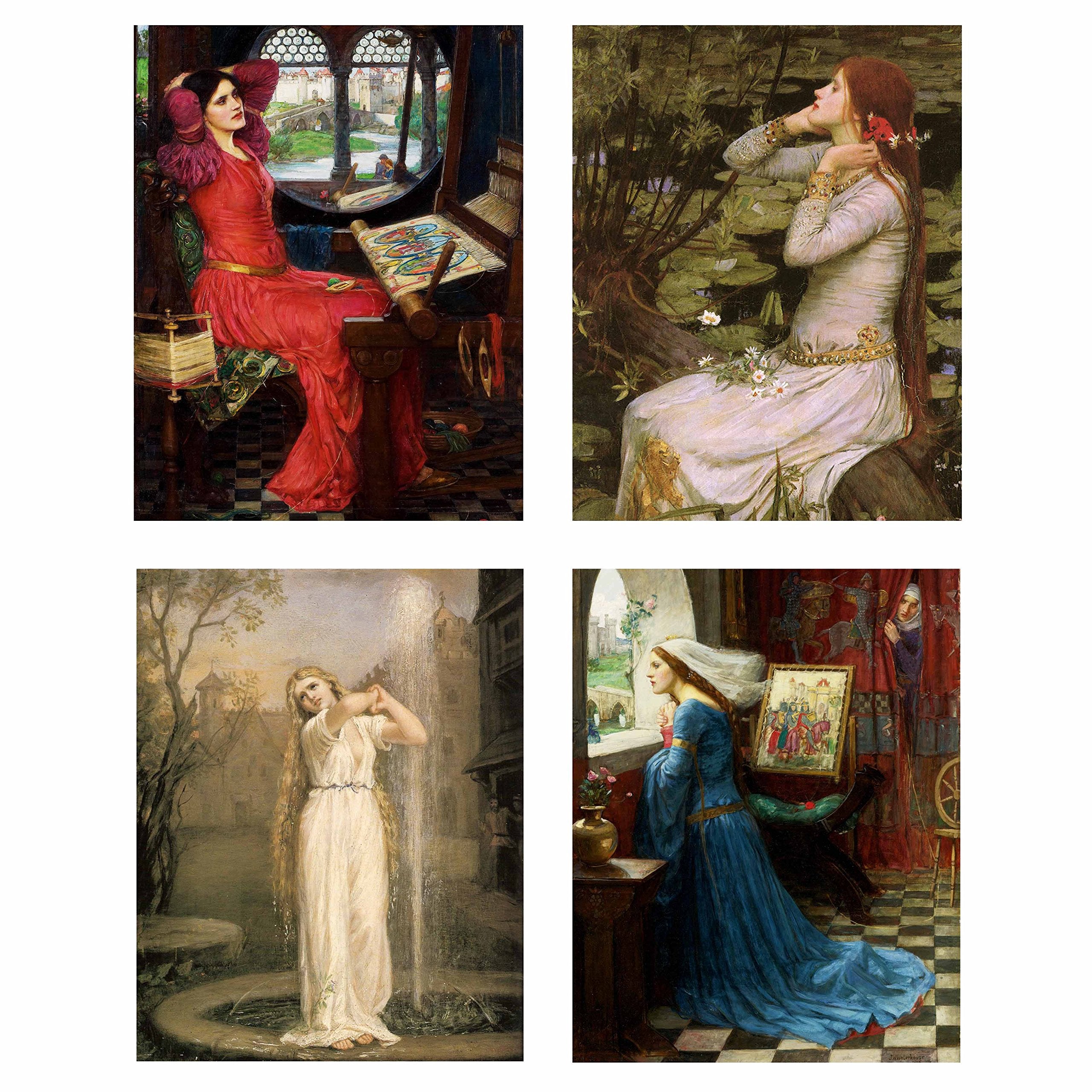 Art Prints Set: Four Beauties By John Williams Waterhouse (8''  10'' Set Of 4 Prints)