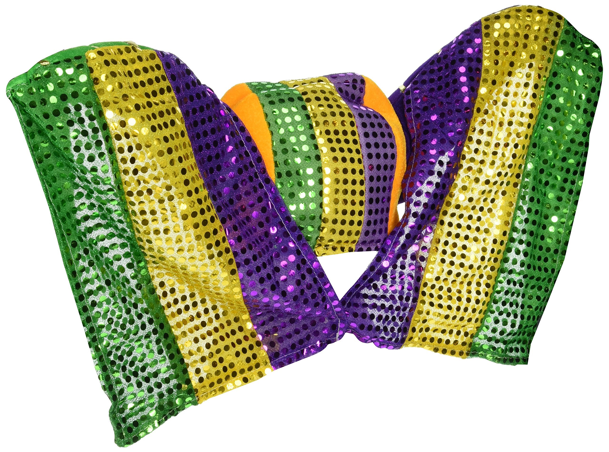 Beistle Masked Mardi Gras Hat W/Sequined Drape
