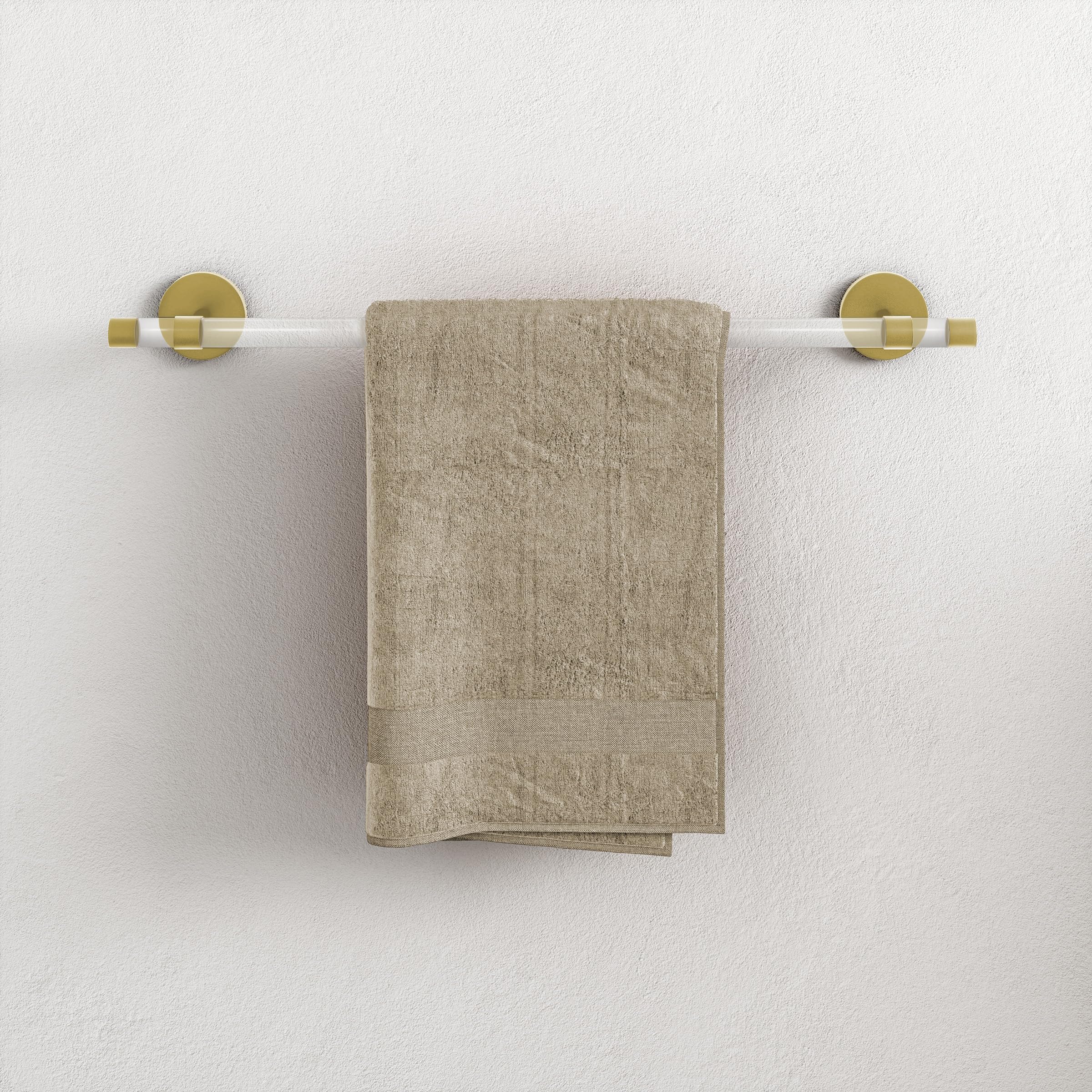Swiss Madison Verre Acrylic Towel Bar In Brushed Gold