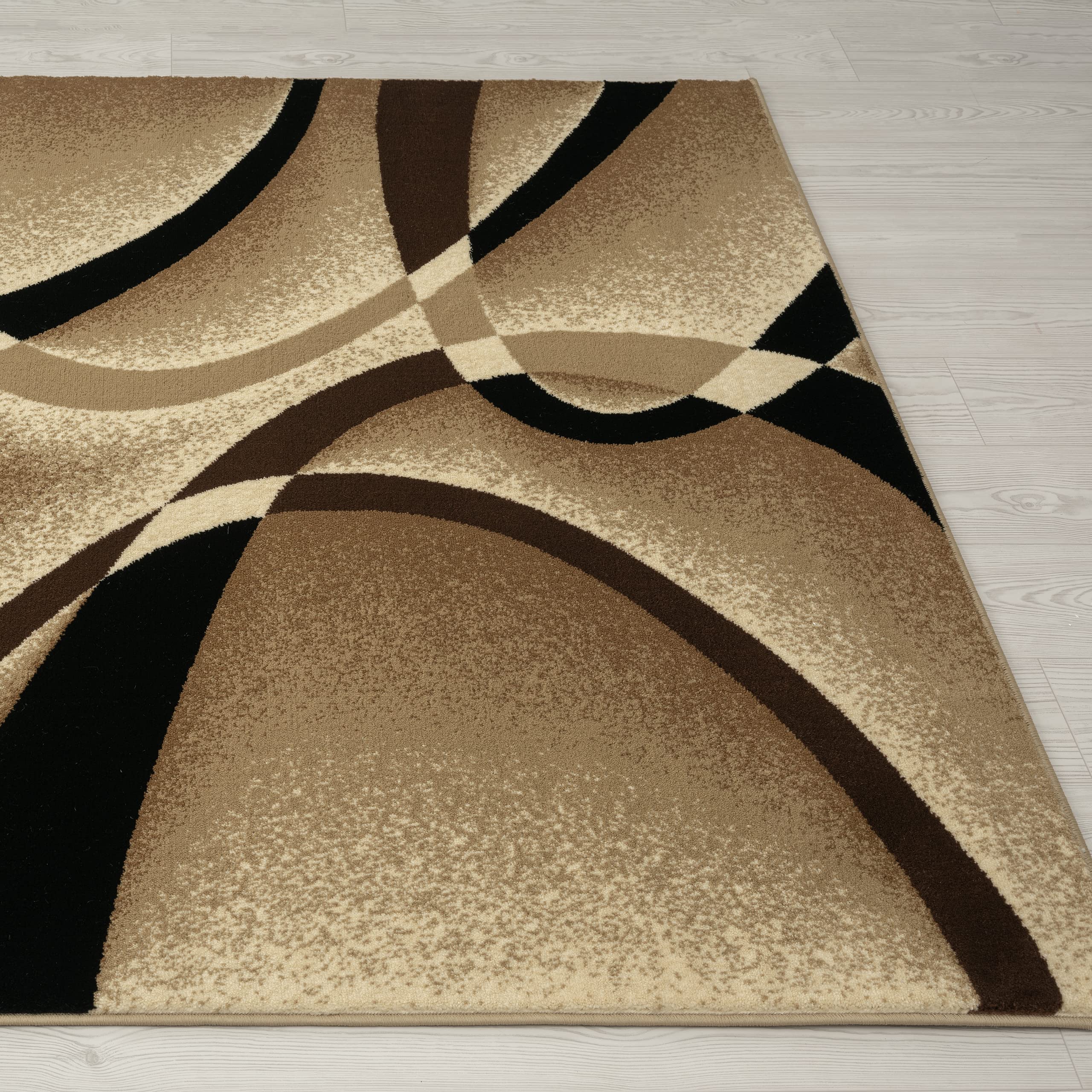 2305 Geometric Abstract Beige 2x7 Area Rugs for Entryway