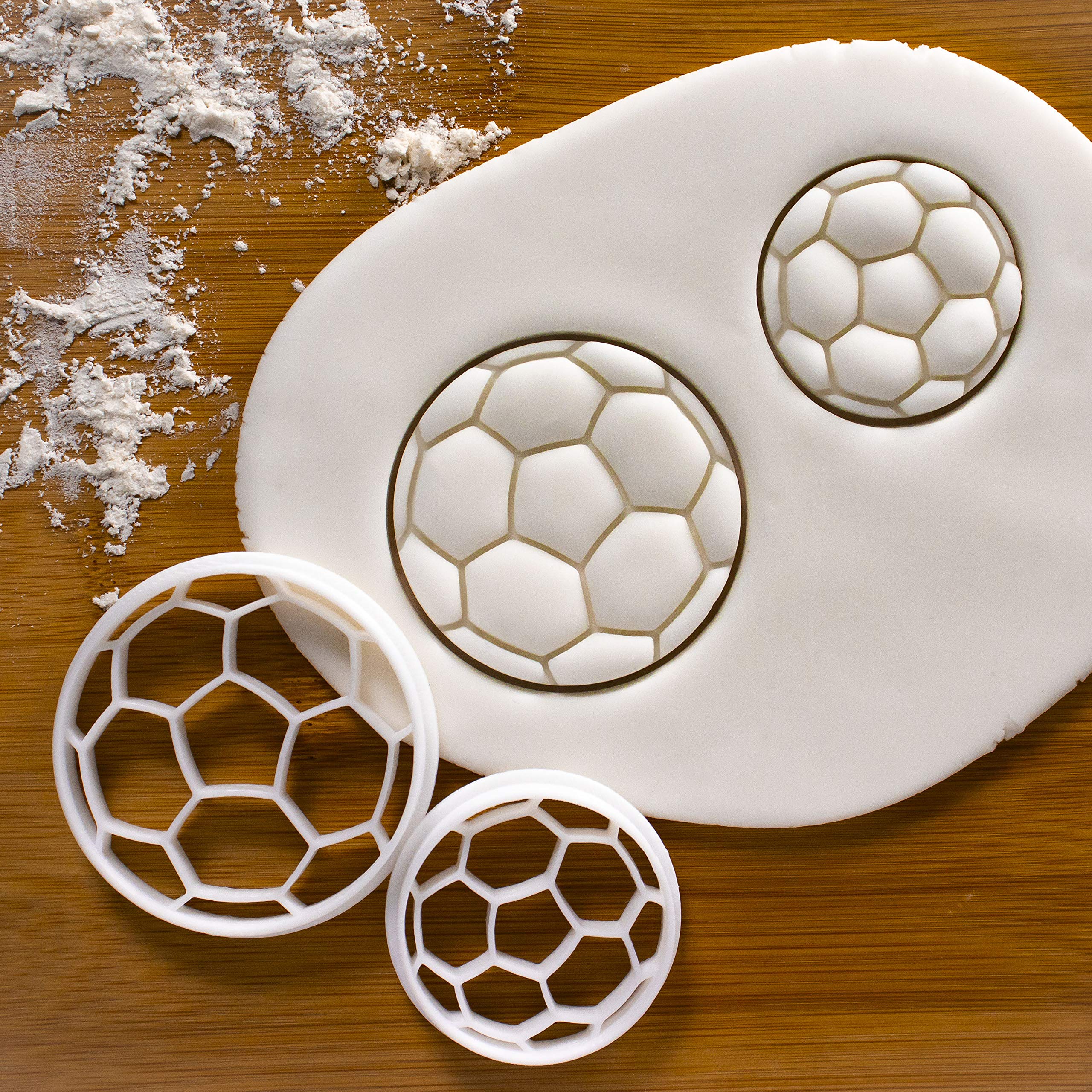 Set Of 2 Soccer Balls Cookie Cutters, 2 Pieces - Bakerlogy