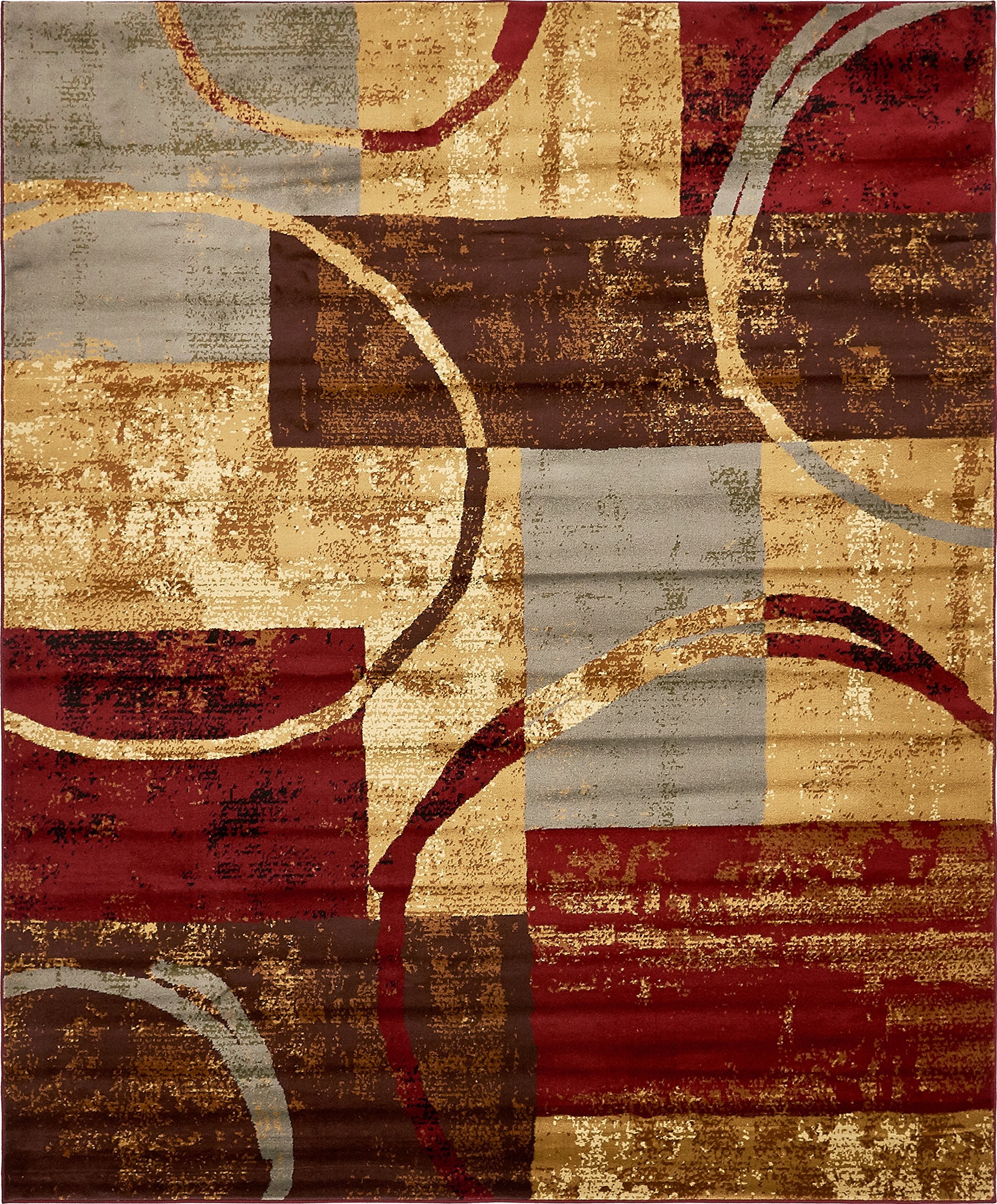 Unique Loom Barista Collection Area Rug - Kouillou (7 10 x 10 Rectangle, Multi/ Brown)